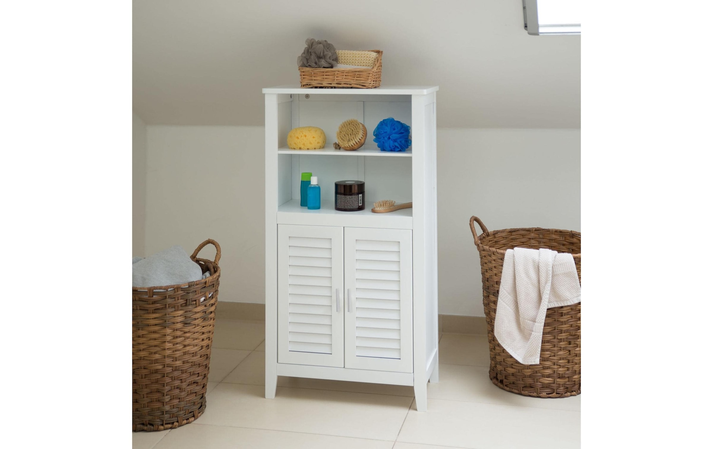 relaxdays Badregal »92 x 50 x 45071 cm, Weiss«
