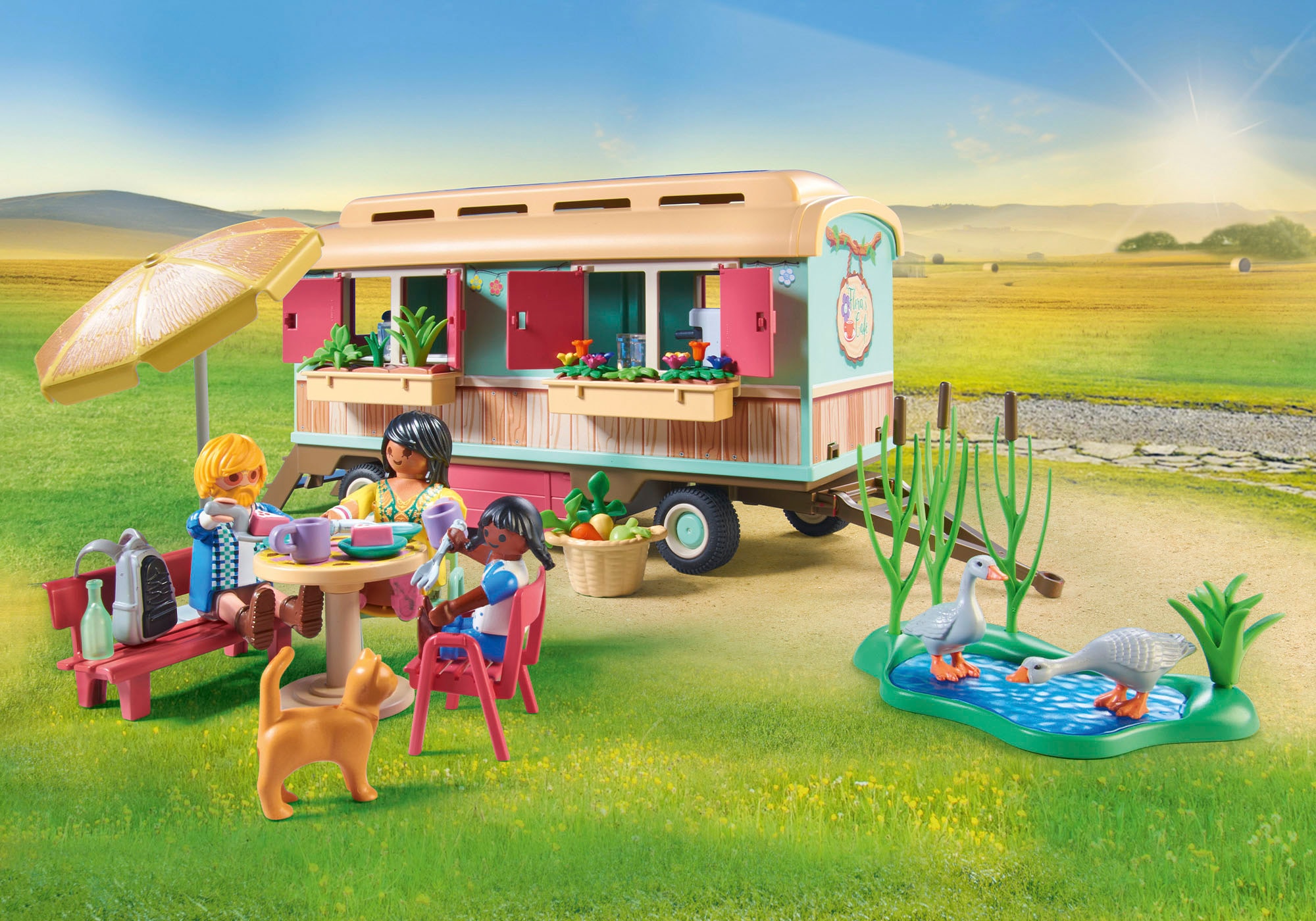 Playmobil® Konstruktions-Spielset »Gemütliches Bauwagencafé (71441), Country«, (145 St.), teilweise aus recyceltem Material; Made in Germany