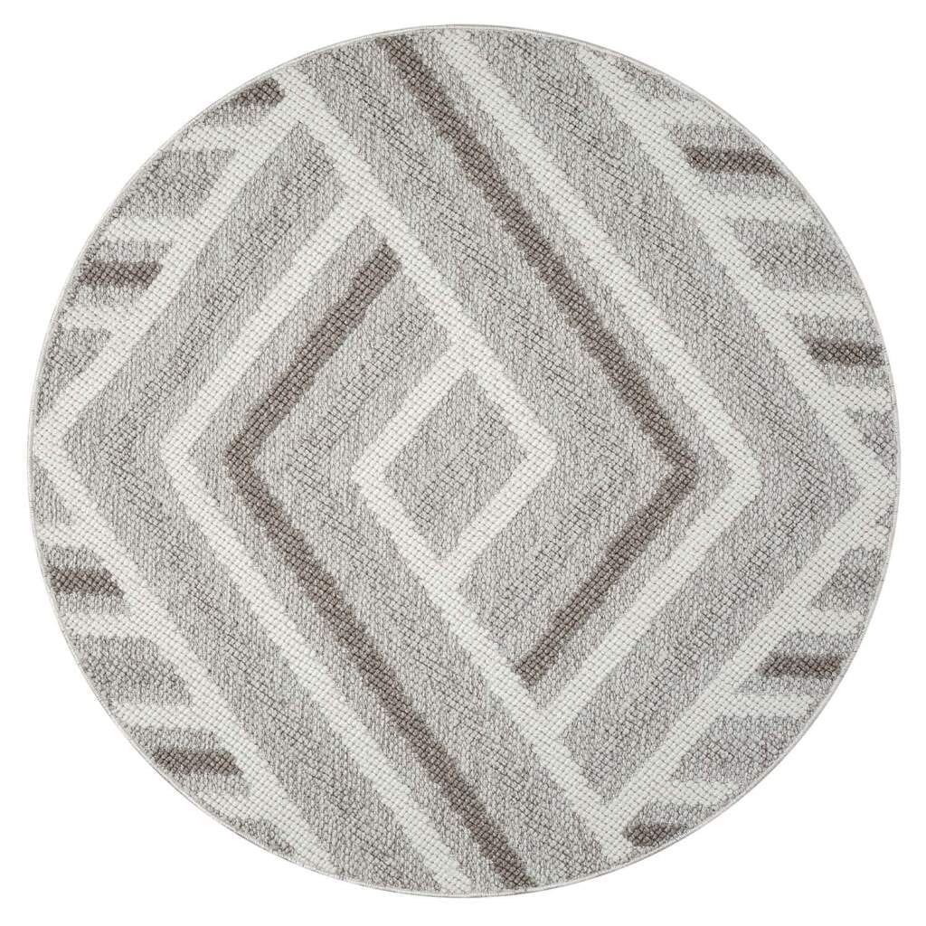 Carpet City Teppich »LINDO 7590«, rund, 11 mm Höhe, Kurzflor, Hochtief-Muster/ 3D-Effekt, Boho-Stil, Wohnzimmer