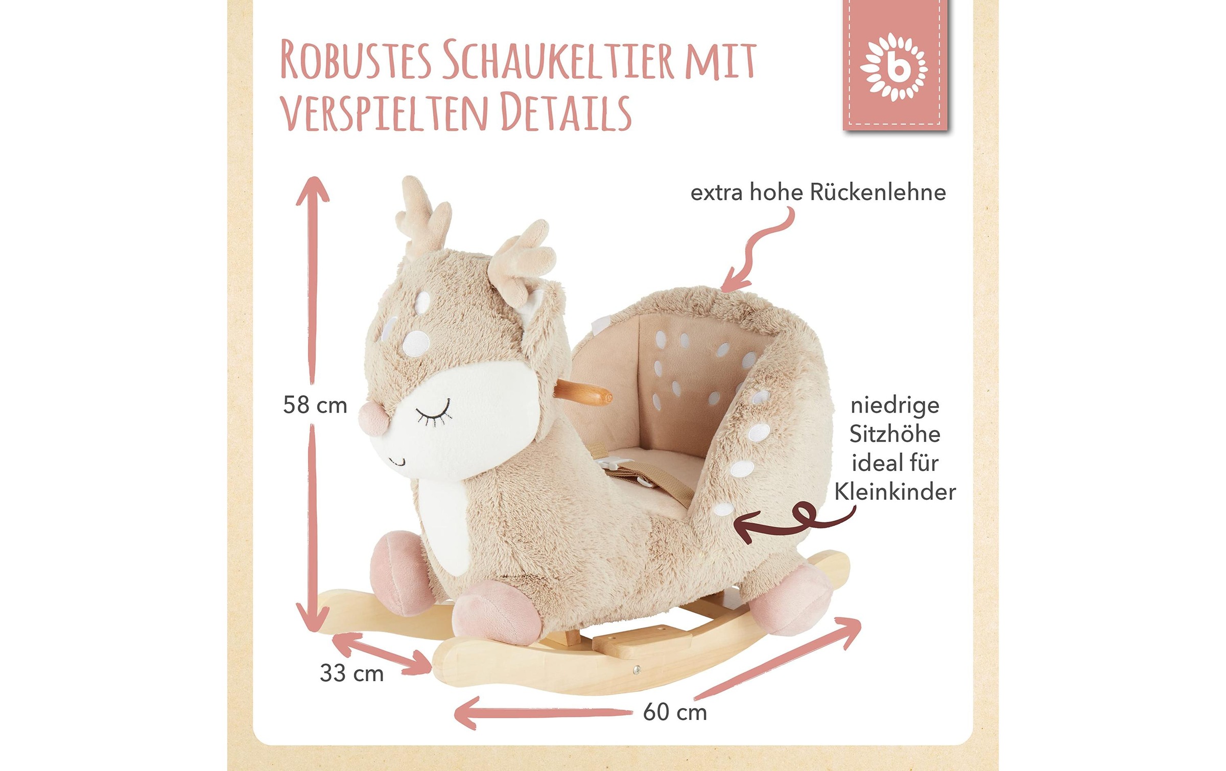 BIECO Schaukeltier »Ella«, Holzart: Pinie (China)