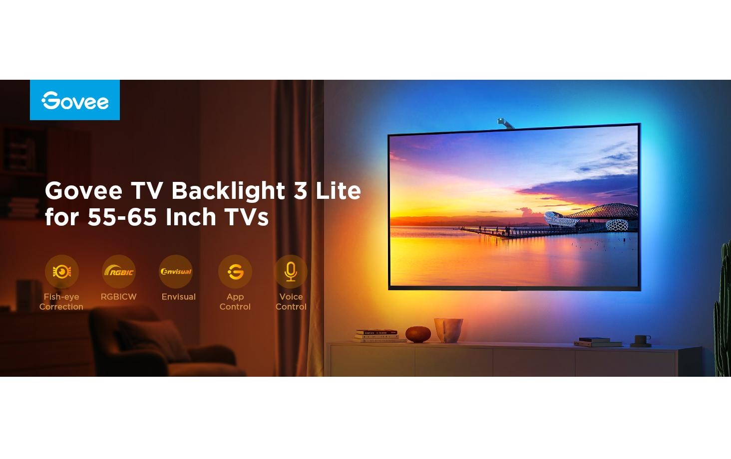 Govee LED Lichtleiste »Govee Backlight T3, 55-65, RGBICW, WiFi, BT«, 108 flammig