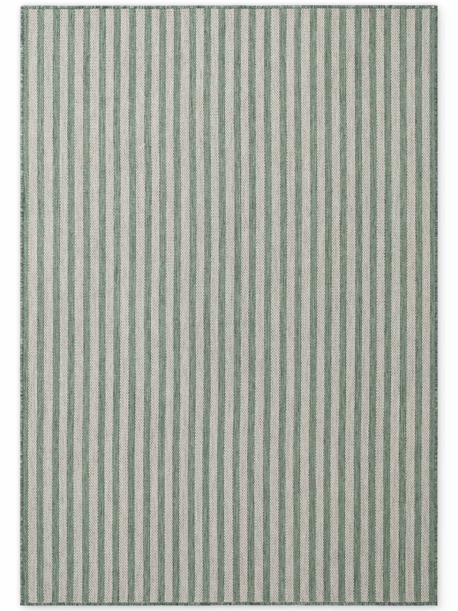 Ted Baker Indoor Outdoor Flatweave Linley Rug Striped in Green | Size: 160cm x 230cm