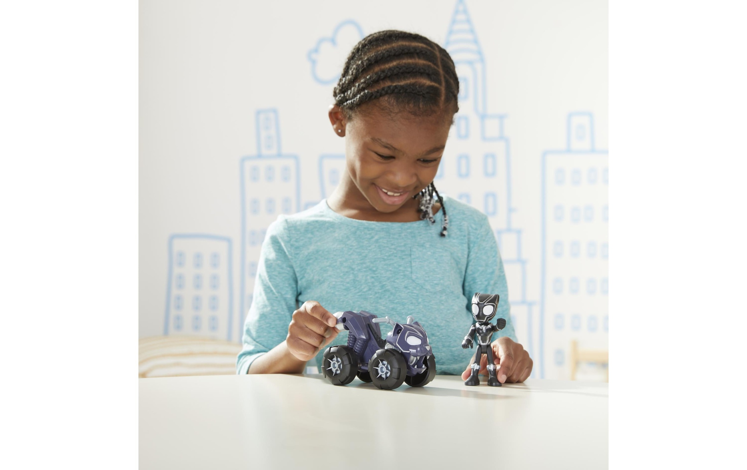 MARVEL Actionfigur »Marvel Spideys Black Panther Panther-Quad«