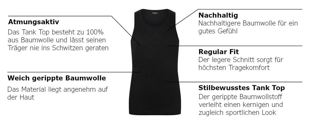 Camano Unterhemd »comfort«, (2er Pack), mit tiefem Rundhals