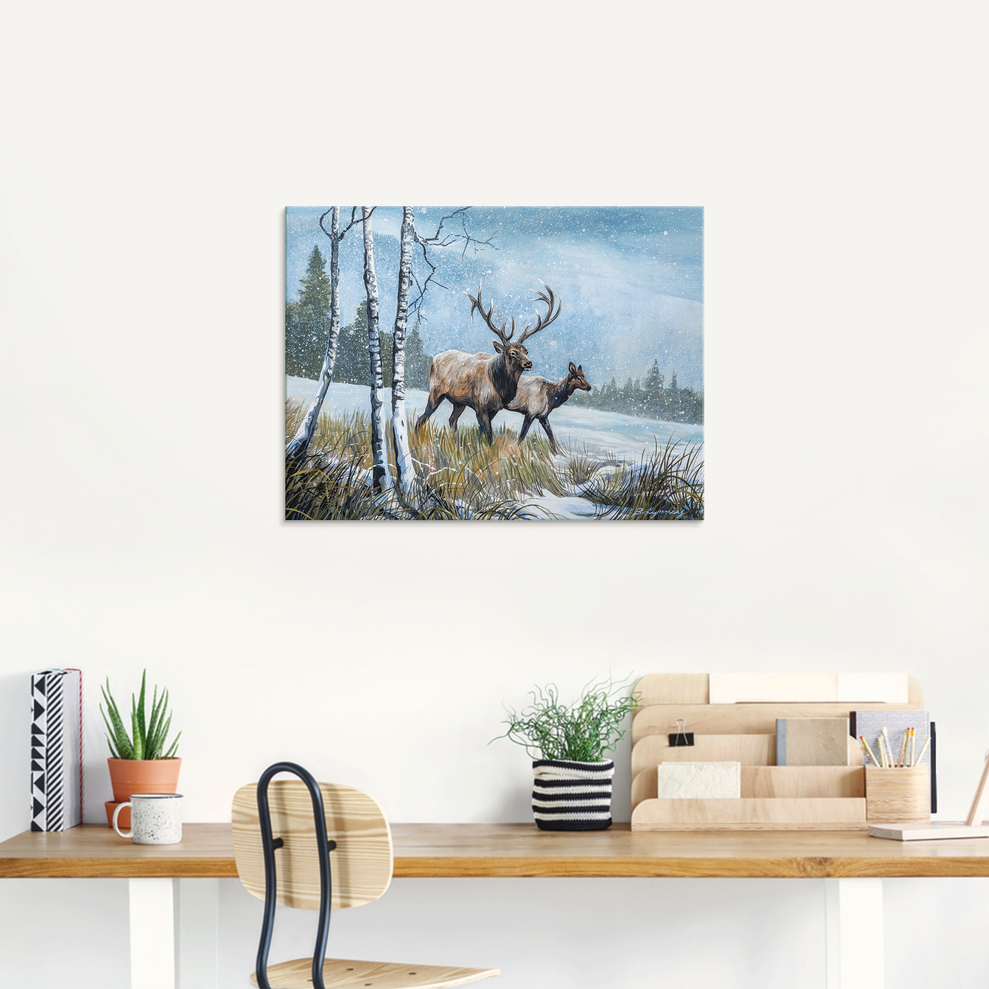 Artland Glasbild »Hirsch Reise IV«, Wildtiere, (1 St.), in verschiedenen Grössen