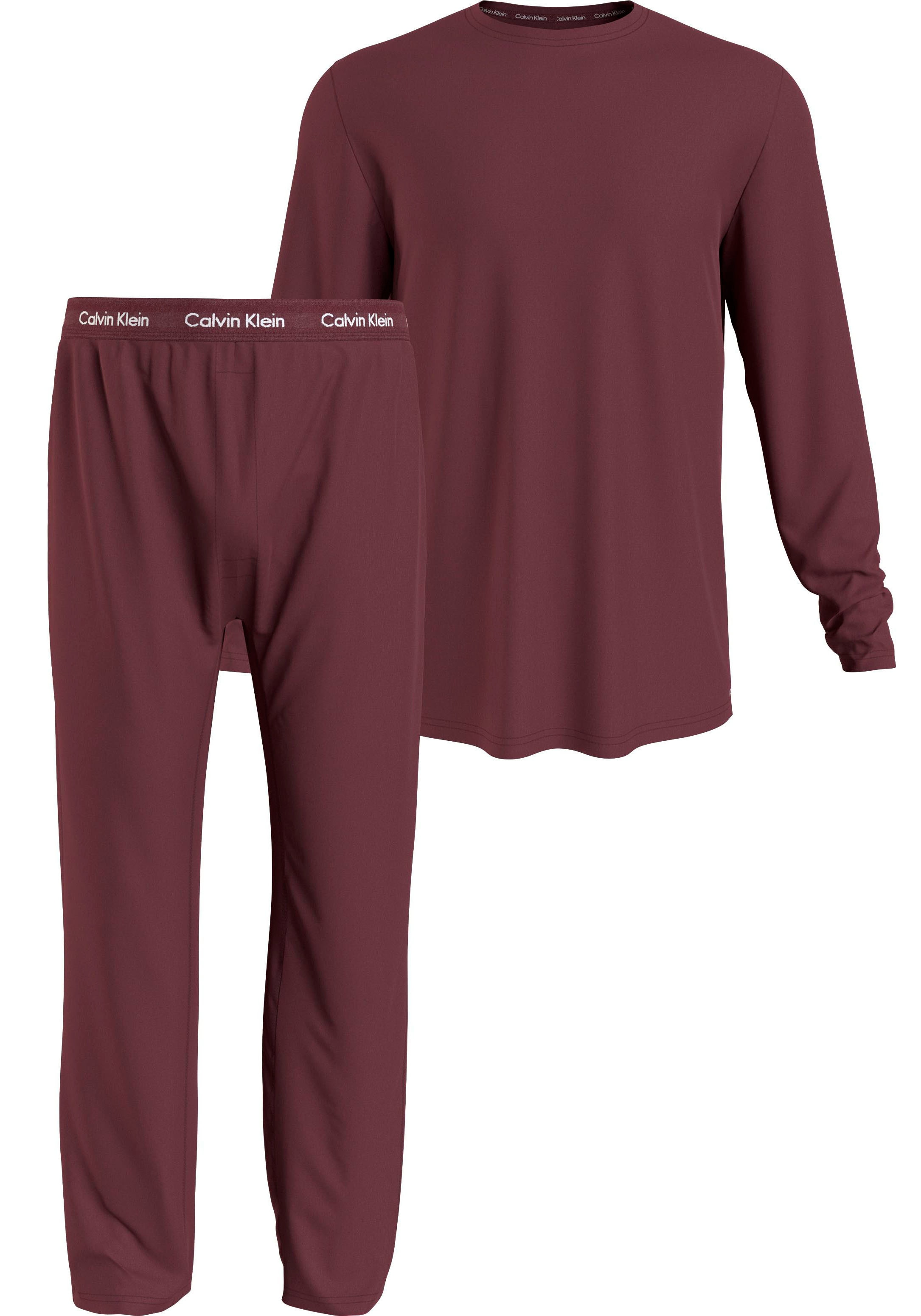 Calvin Klein Pyjama »L/S PANT Bein online schmalem Jelmoli-Versand SET«, shoppen | mit