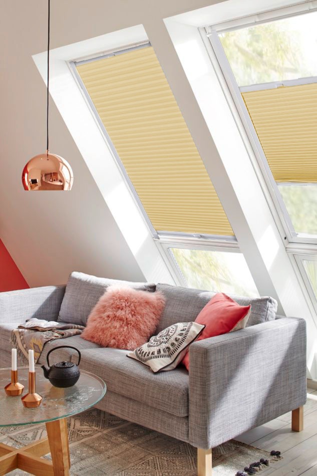 sunlines Dachfensterplissee "StartUp Style Honeycomb TL" Lichtschutz verspannt mit Führungsschienen