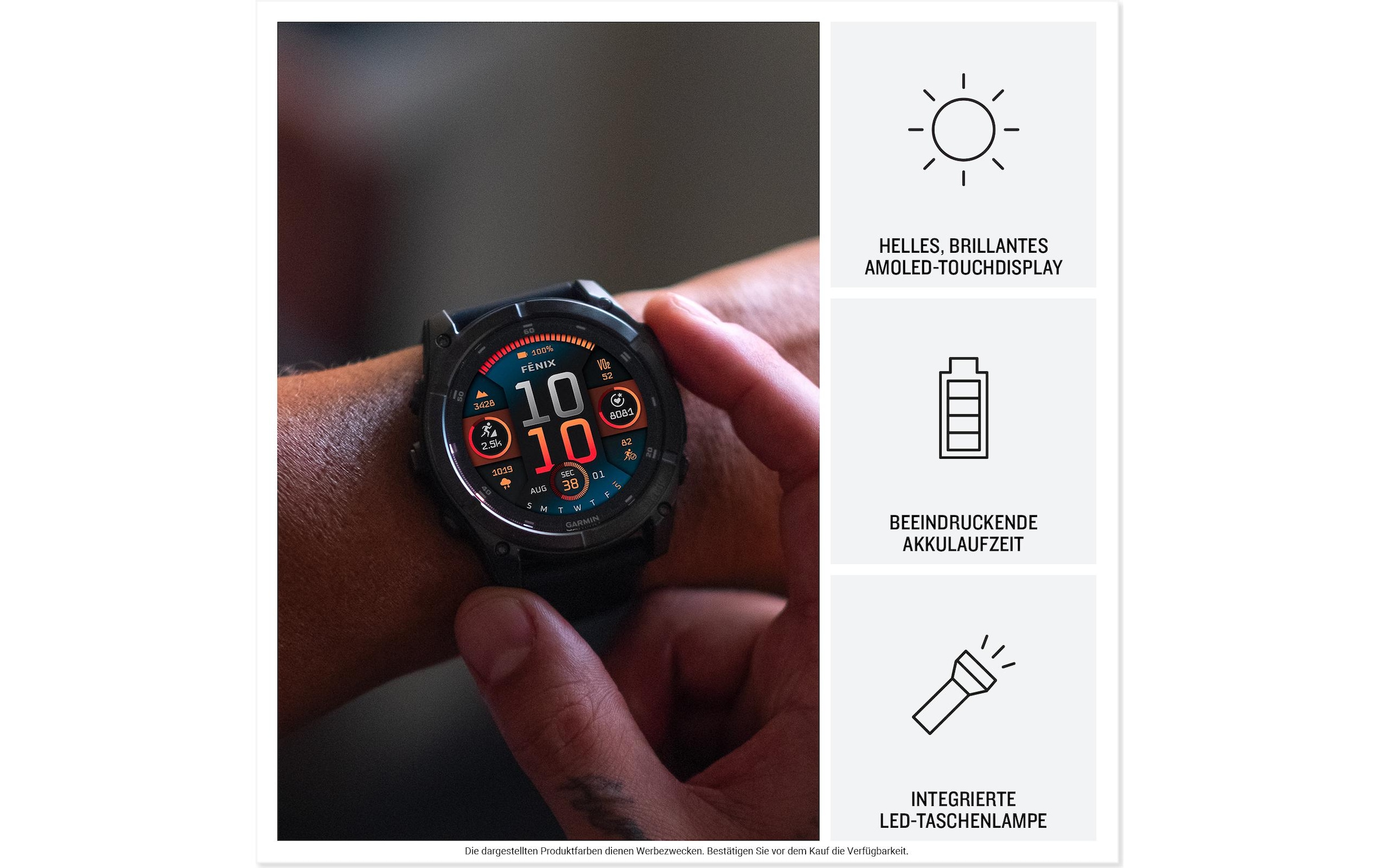 Garmin Smartwatch »Fenix 8 AMOLED, 47 mm«, (3,542 cm / 1,4 Zoll), 32 GB,)