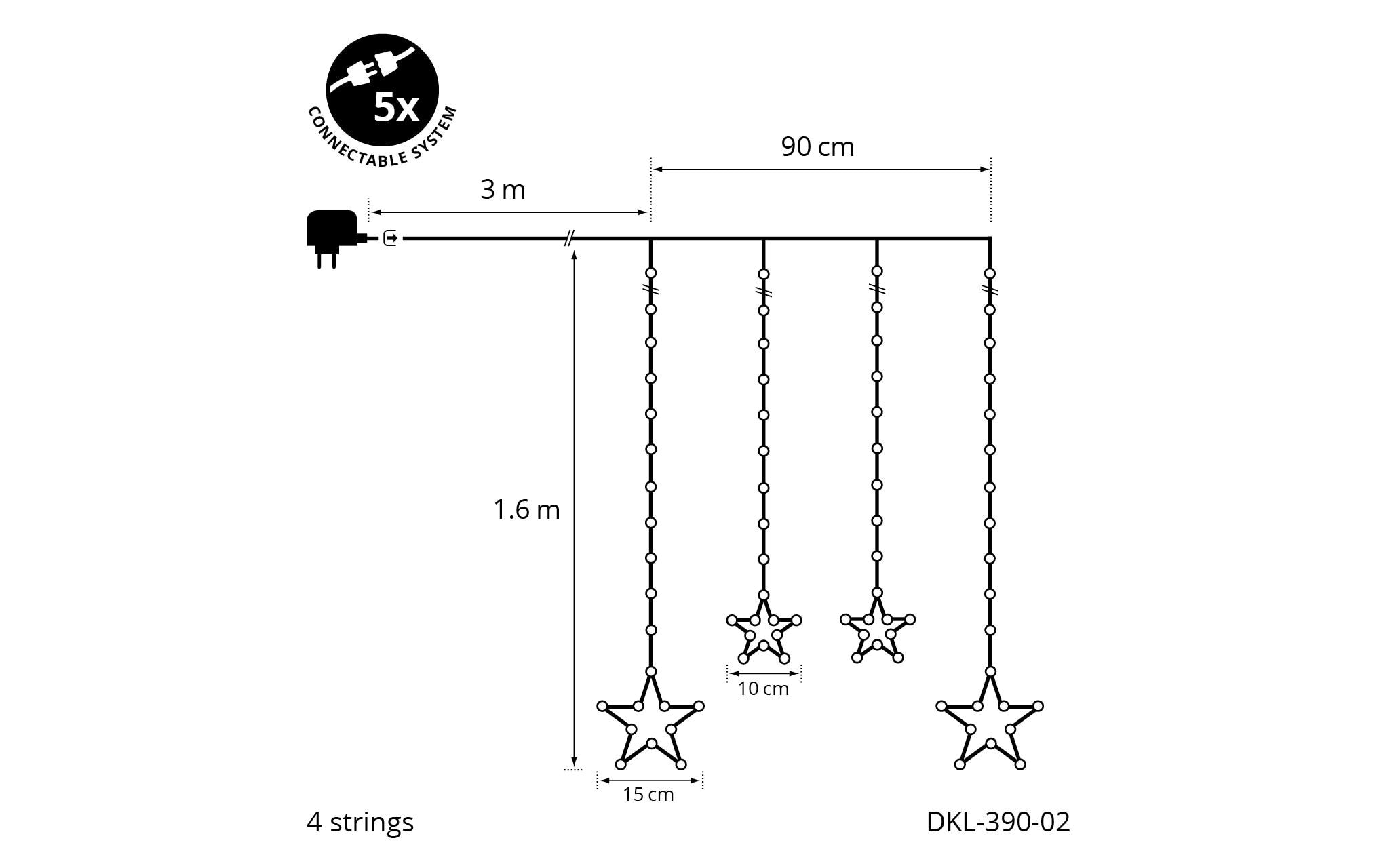 STT LED-Lichterkette »Angel Star Curtain L«, 84 St.-flammig