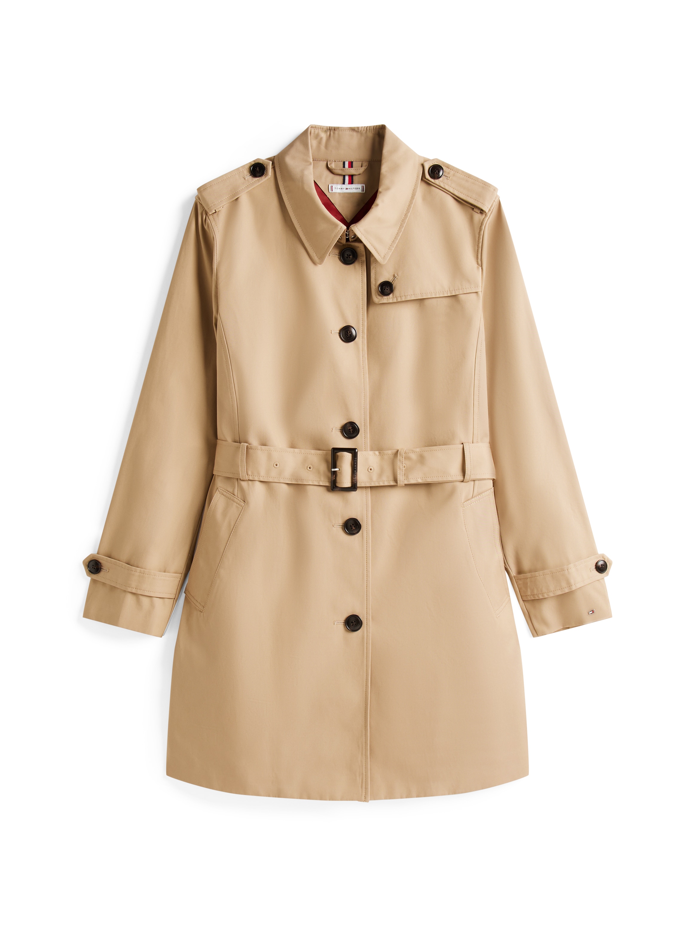 Tommy Hilfiger Curve Trenchcoat »CRV HERITAGE SB TRENCH«, in Grossen Grössen, Logostickerei am Ärmel, typischen Trenchdetails