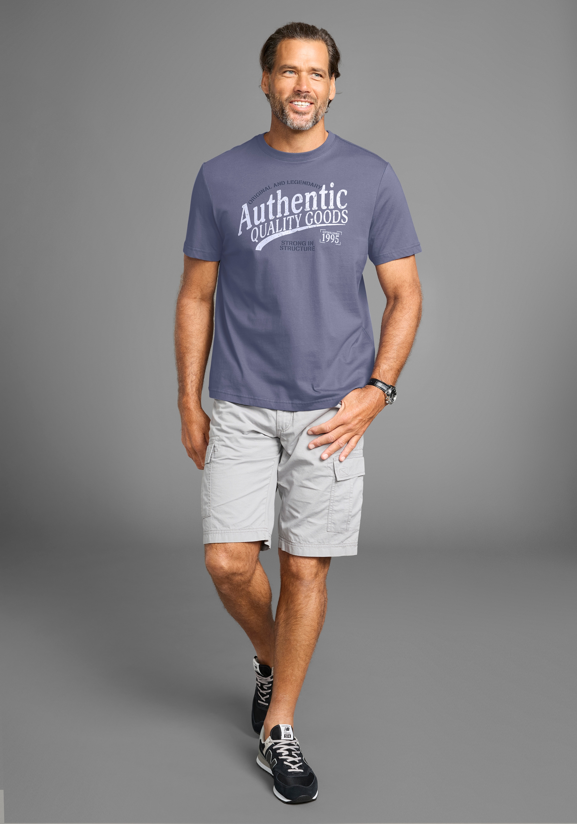 Man's World T-Shirt, mit grossem sportlichen Logo-Print
