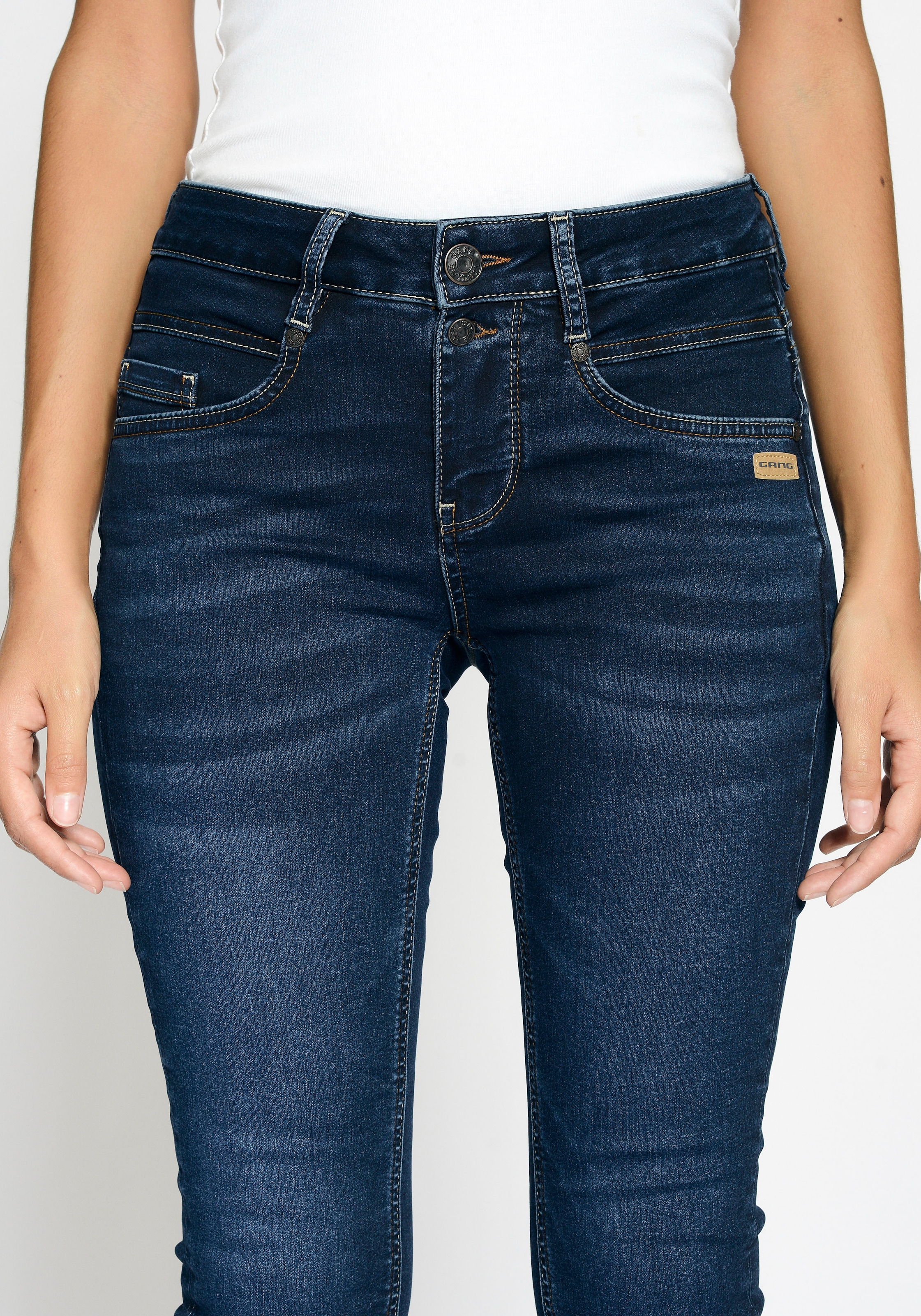 GANG Skinny-fit-Jeans »94MORA«, mit 3-Knopf-Verschluss und Passe vorne