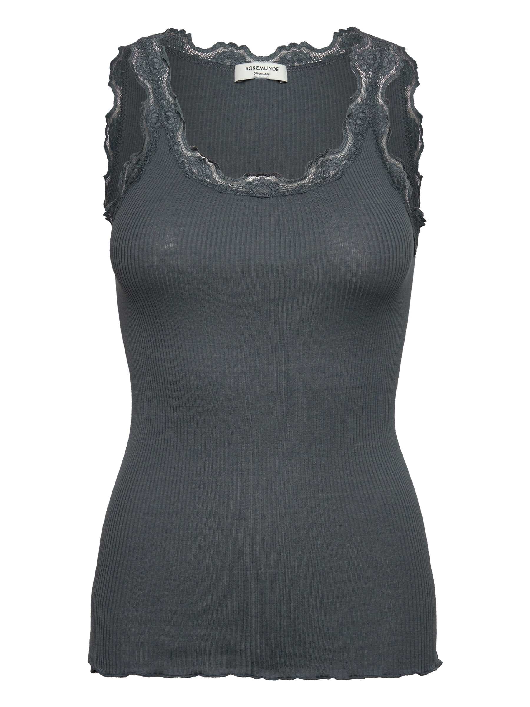 rosemunde Spitzentop "Babette Silk Top mit Seide" Vintage-Spitzenbesatz, mit Rundhalsausschnitt, hoher Seidenanteil