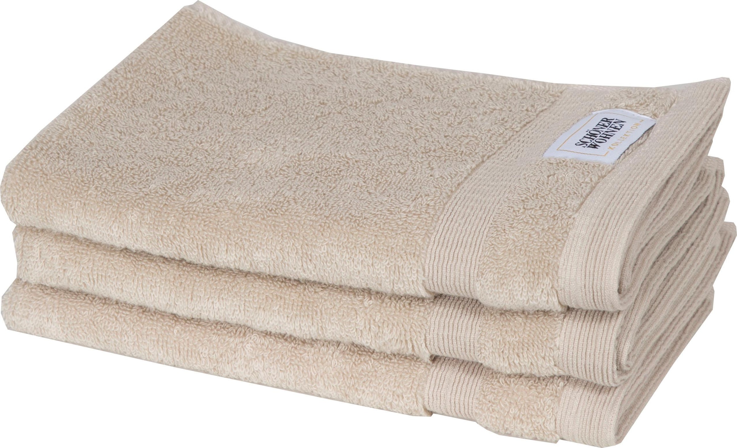 SCHÖNER WOHNEN-Kollektion Gästehandtuch »Cuddly«, (3 St., Gästehandtuch 30 x 50 cm), schnell trocknende Airtouch-Qualität