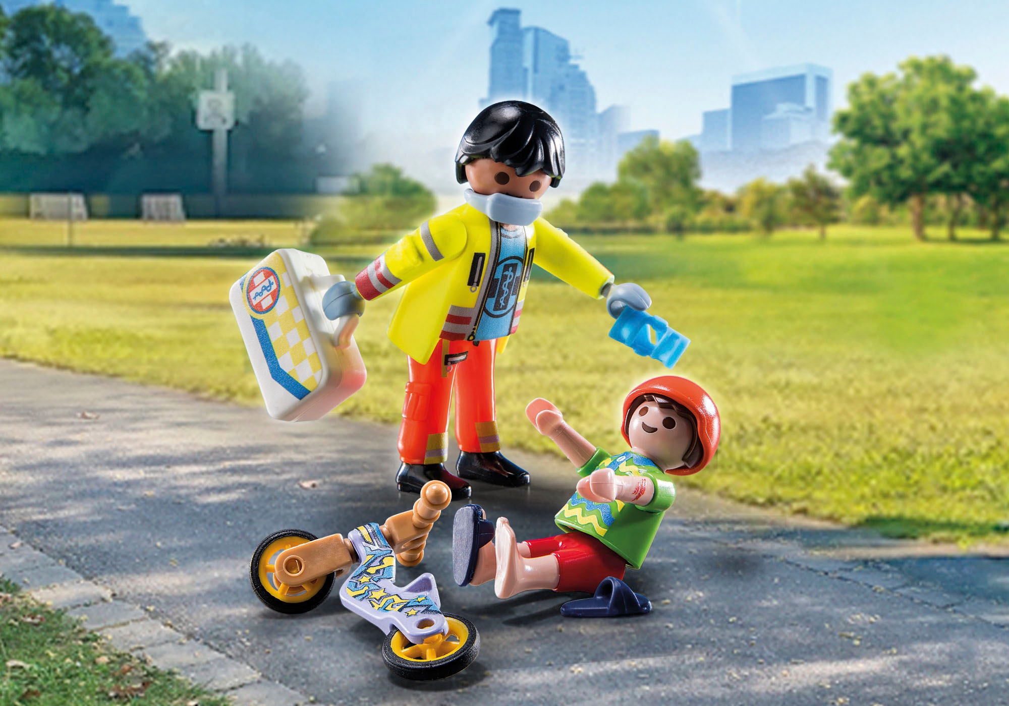Playmobil® Konstruktions-Spielset »Sanitäter mit Patient (71245), My City Life«, Made in Europe