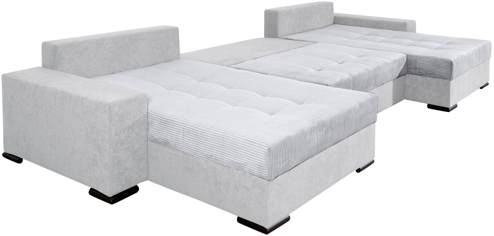 COLLECTION AB Wohnlandschaft »XXXL-Josy Relax U-Form Breite 352 cm, mit 2 gleich grossen Recamieren«, inkl. Bettfunktion, Bettkasten, mit 4 Rückenkissen in zwei Grössen