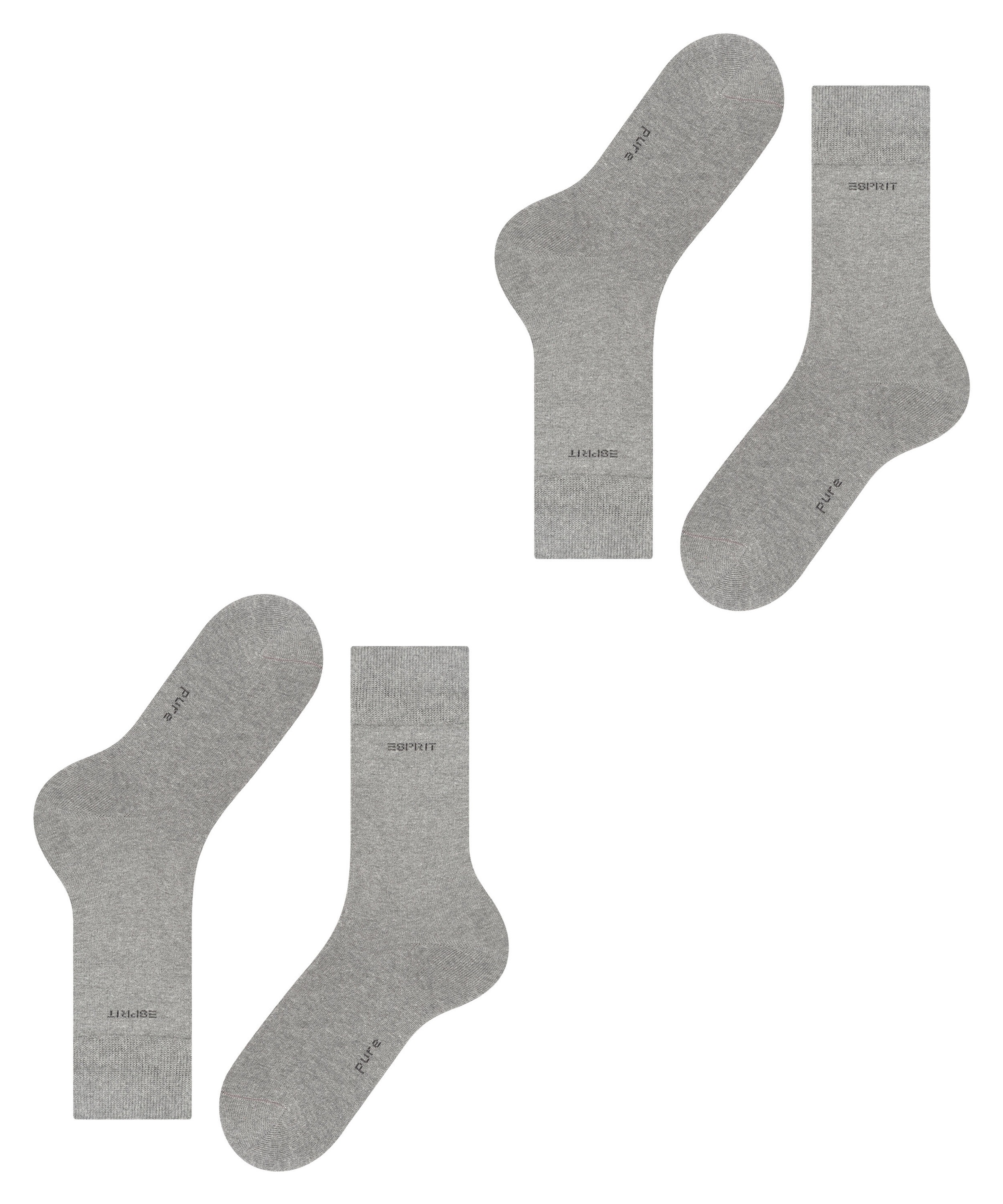 Esprit Socken »Basic Uni«, (2 Paar, 2er Pack), mit hohem Baumwollanteil atmungsaktiv