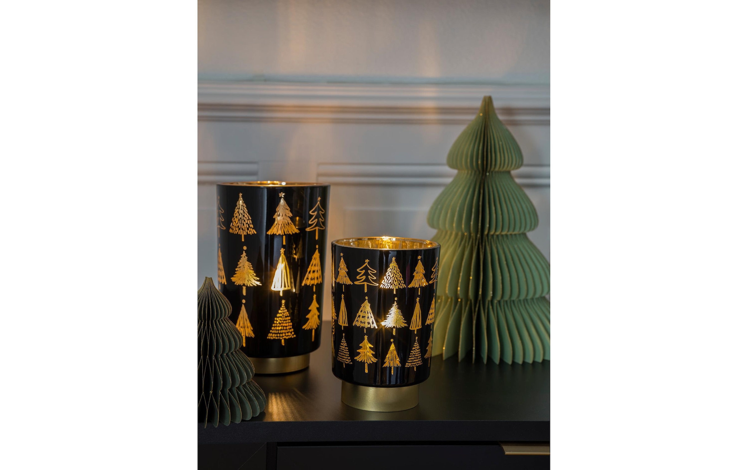 STT Laterne »Glas Black tree Lantern M«