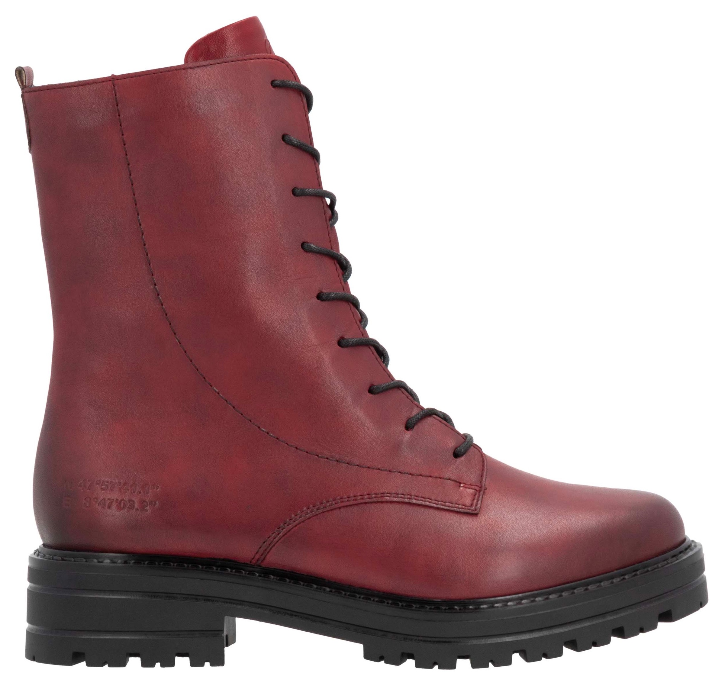 Remonte Schnürstiefelette, Blockabsatz, Schnürboots, Chunky Boots mit Kontrast-Rahmennaht
