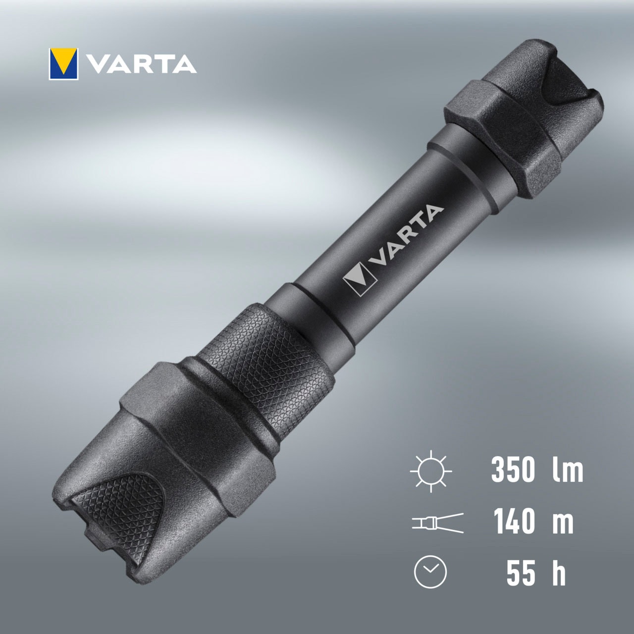 VARTA Taschenlampe »Indestructible F20 Pro 6 Watt LED«, wasser- und staubdicht, stossabsorbierend, eloxiertes Aluminium Gehäuse