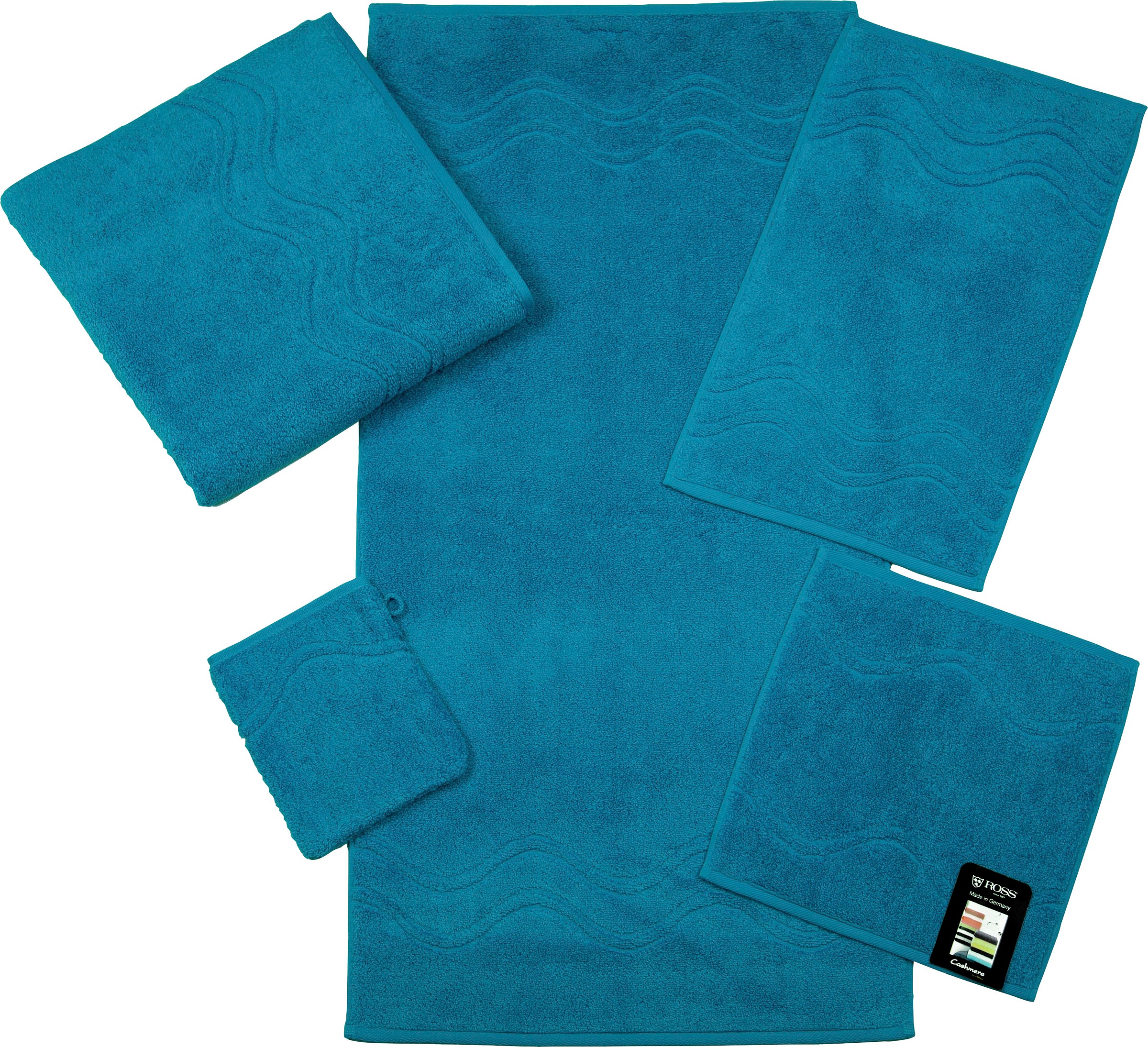 ROSS Handtuch »Cashmere feeling«, (Packung, 2 St.), 100% Baumwolle, mit Wellen-Bordüre, grosse Farbauswahl