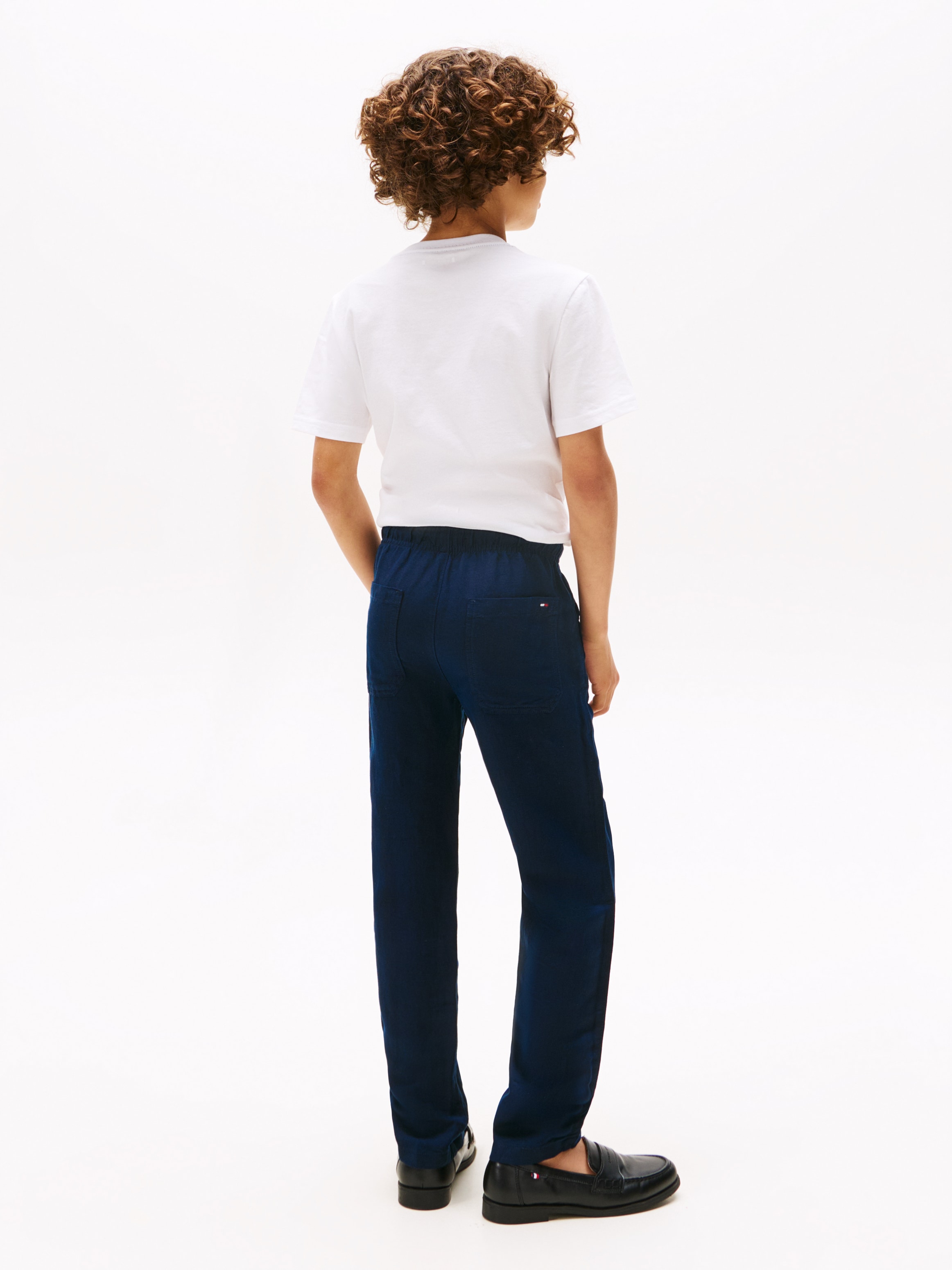Tommy Hilfiger Webhose »LINEN VISCOSE PANT«, mit Kordelzug, Logostickerei