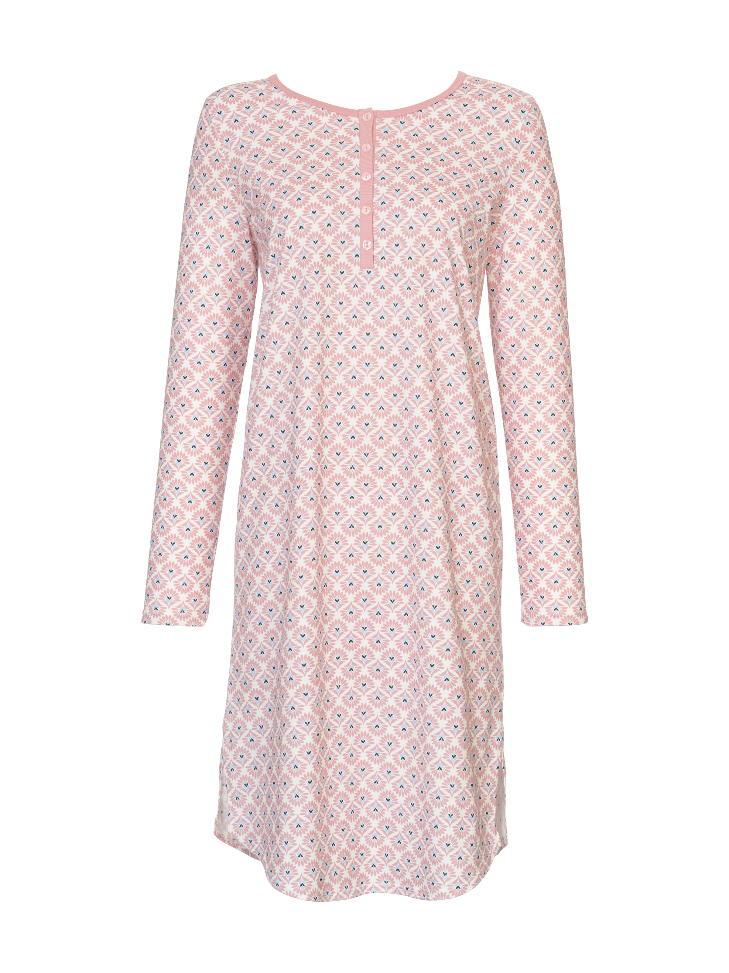 CALIDA Nachthemd »Lovely Nights«, weich, Pure Cotton, Single Jersey Qualität, Knopfleiste, Langarm