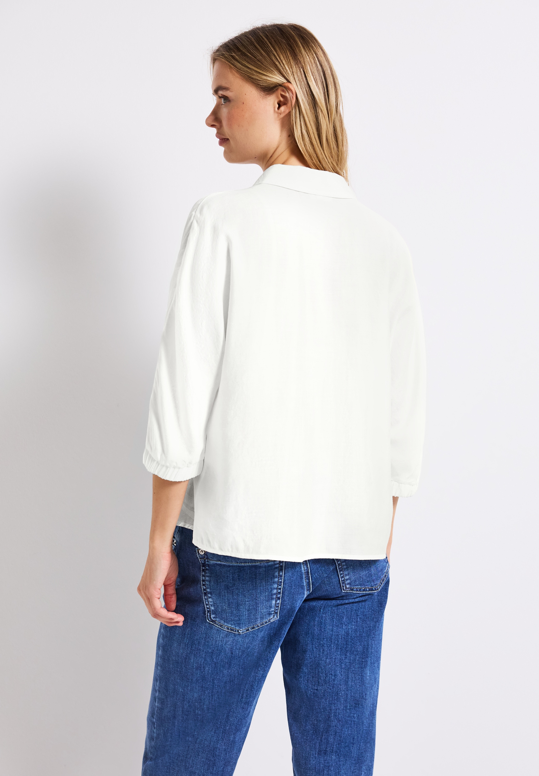 STREET ONE Hemdbluse, Kurzarm mit elastischen Bündchen