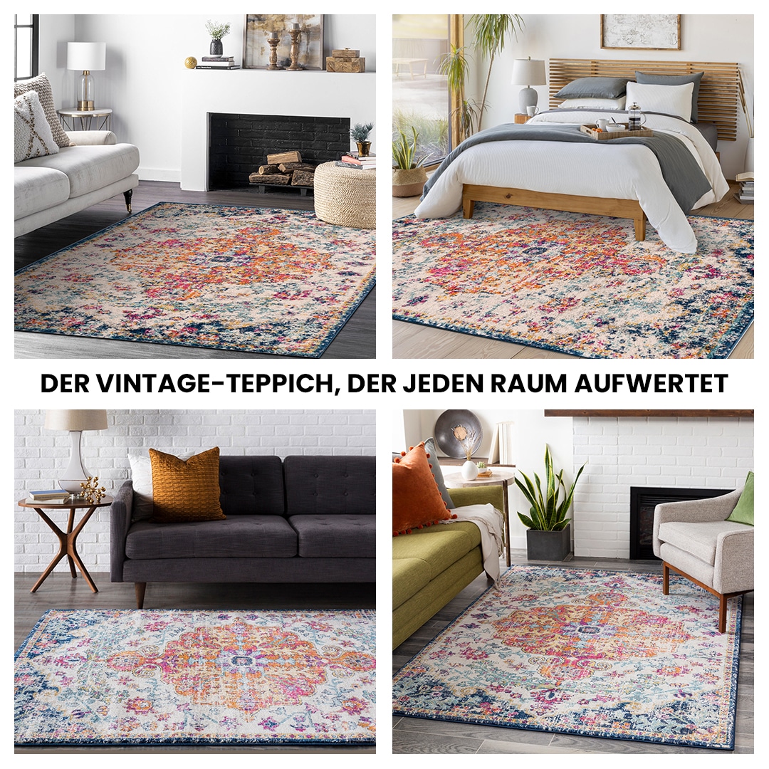 Livabliss Teppich »MUNICH«, rechteckig, 11 mm Höhe, Vintage Orientteppich, Kurzflor Boho Wohnzimmerteppich, Läufer