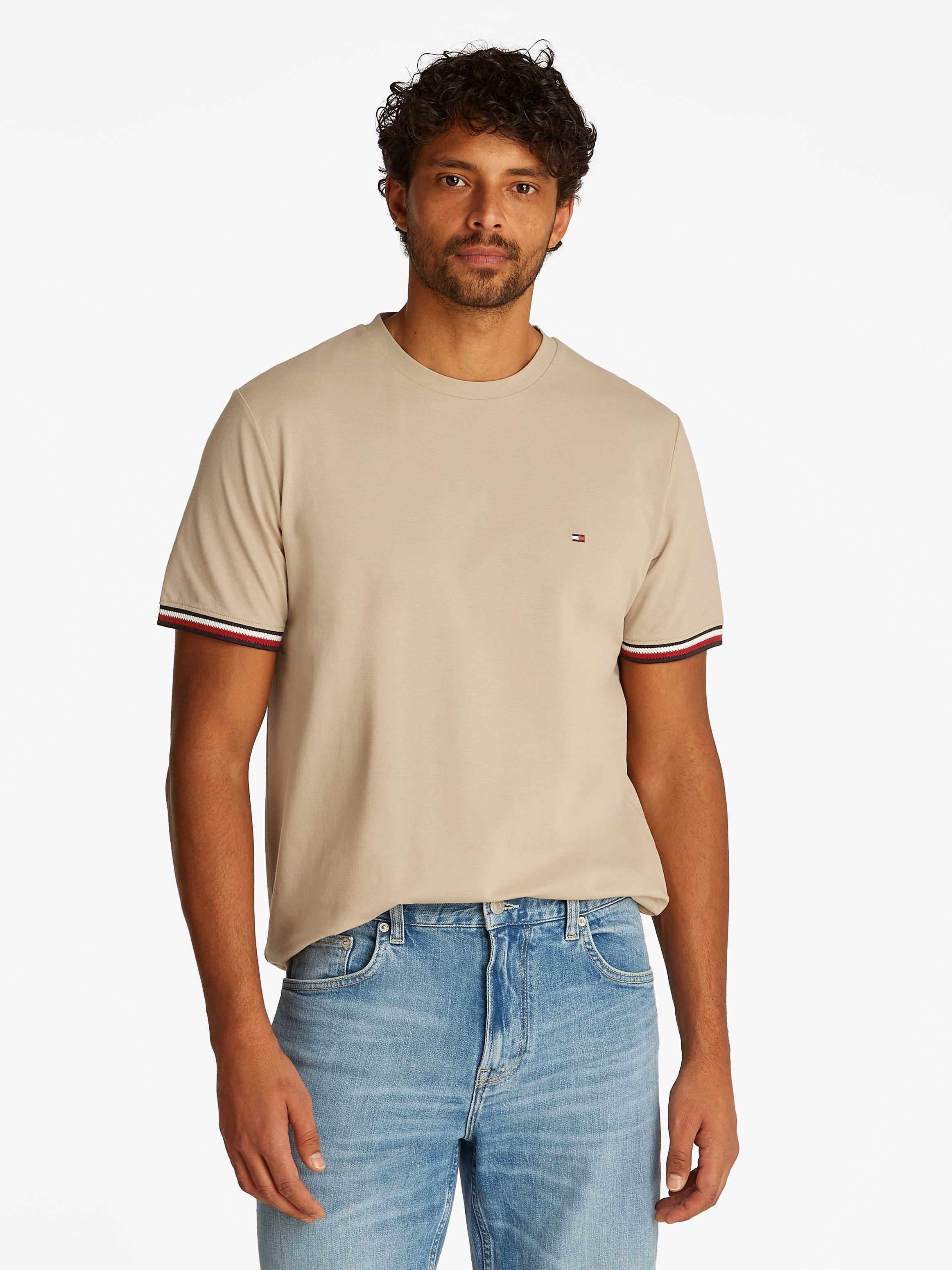 Tommy Hilfiger T-Shirt »GLOBAL STRIPE CUFF TEE«