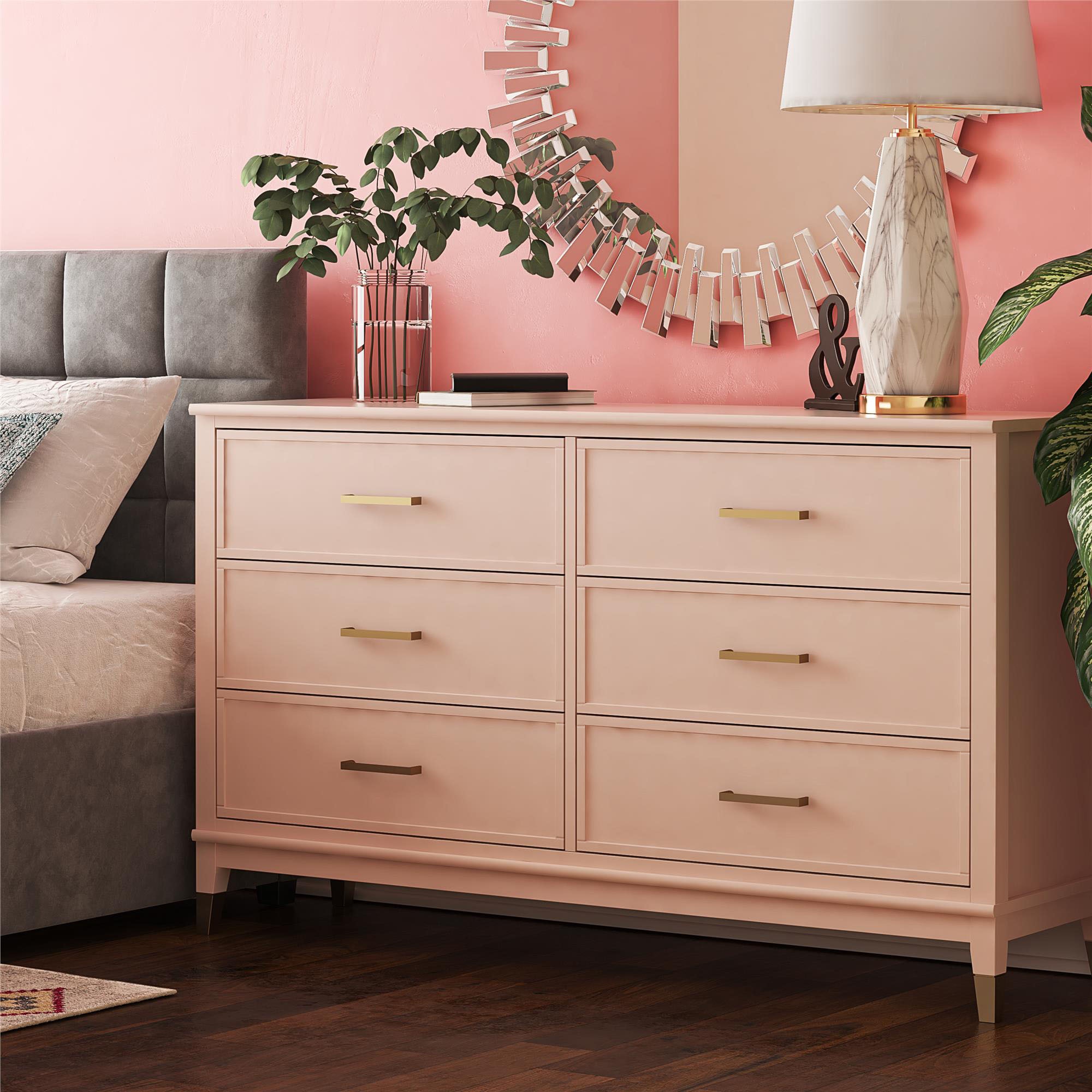 CosmoLiving by Cosmopolitan Kommode »Westerleigh« mit 6 Schubladen, MDF, Beine aus Massivholz, Höhe 85 cm, Breite 145 cm