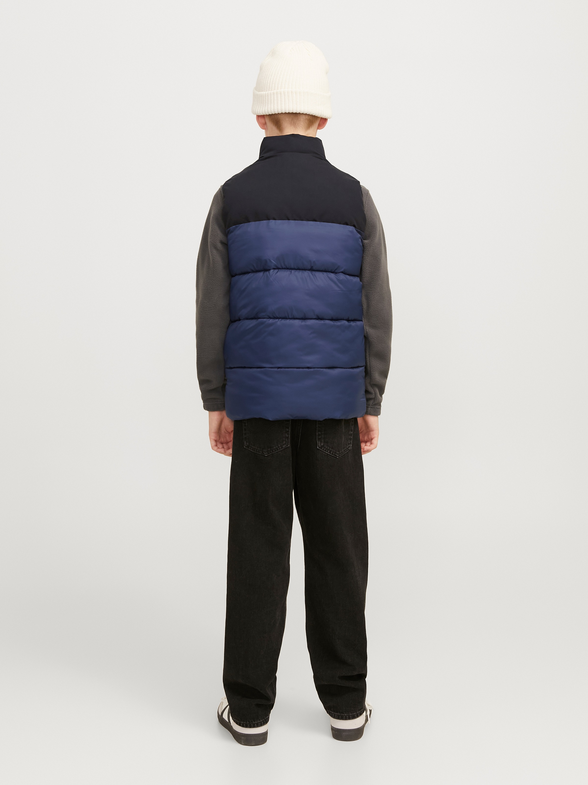 Jack & Jones Junior Kurzweste »JJETOBY einfach kombinierbar, gefüttert, stylisch«, colorblocking, casual, regular fit, Stehkragen