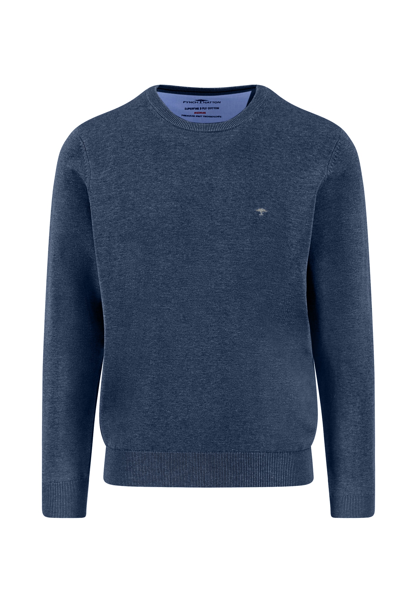 FYNCH-HATTON Rundhalspullover mit Logo Stickerei