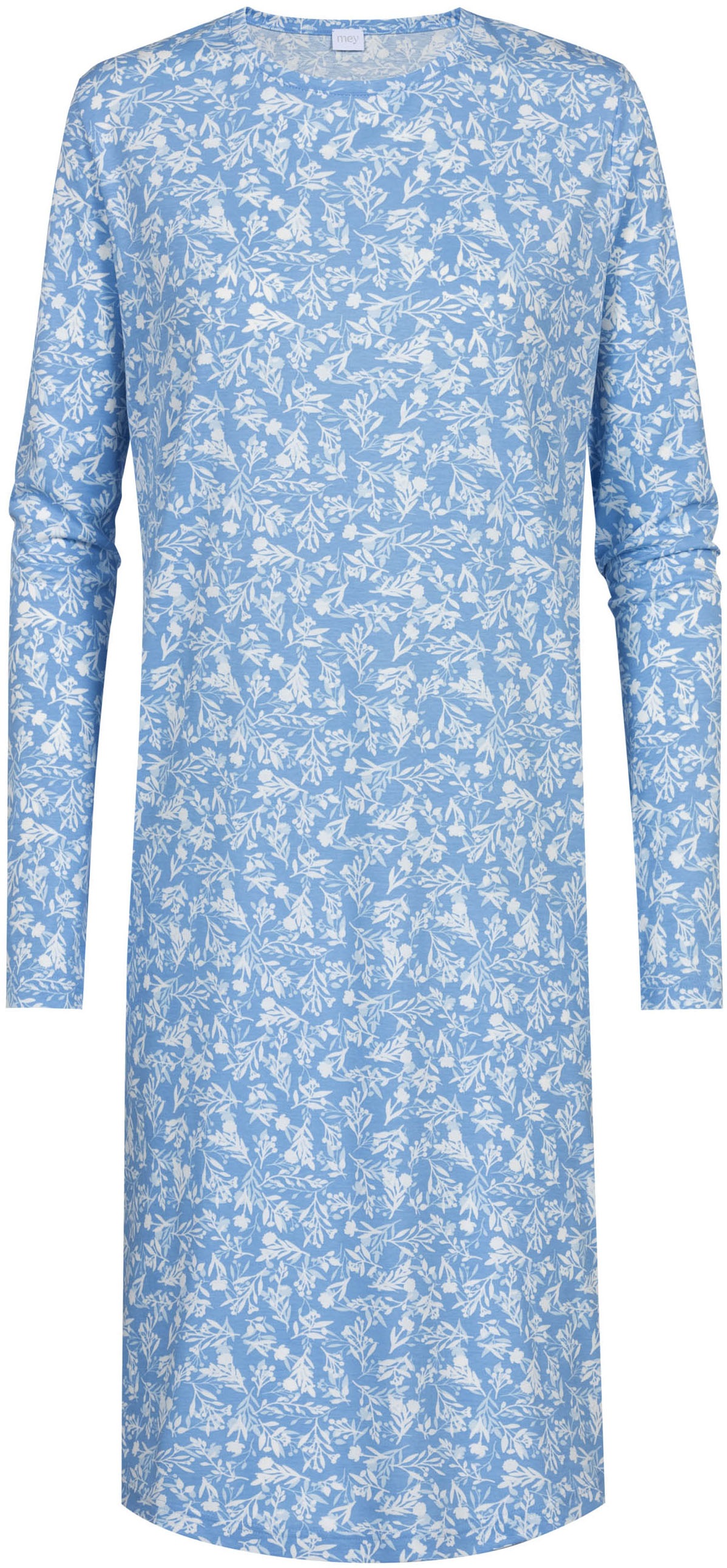 MEY Nachthemd - Sleepshirt FLOWER MEADOW blue silk bleu clair | 40