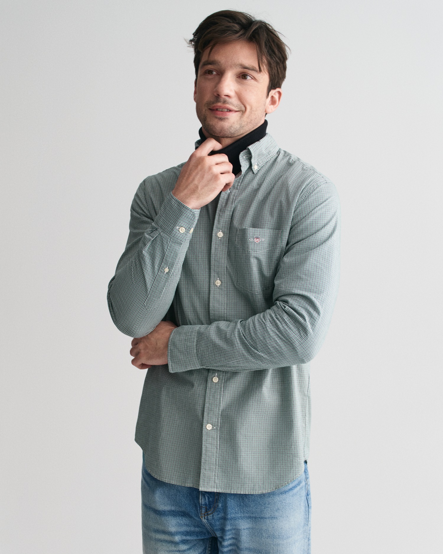 Gant Langarmhemd »REG POPLIN MICRO GINGHAM SHIRT« Regular Fit Popeline Hemd mit Vichy-Minikaro
