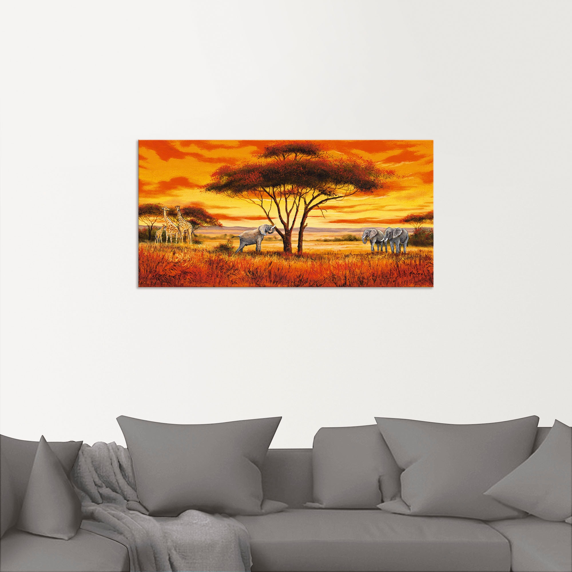 Artland Wandbild »Afrikanische Landschaft II«, Afrika, (1 St.), als Alubild, Outdoorbild, Leinwandbild, Wandaufkleber, versch. Grössen