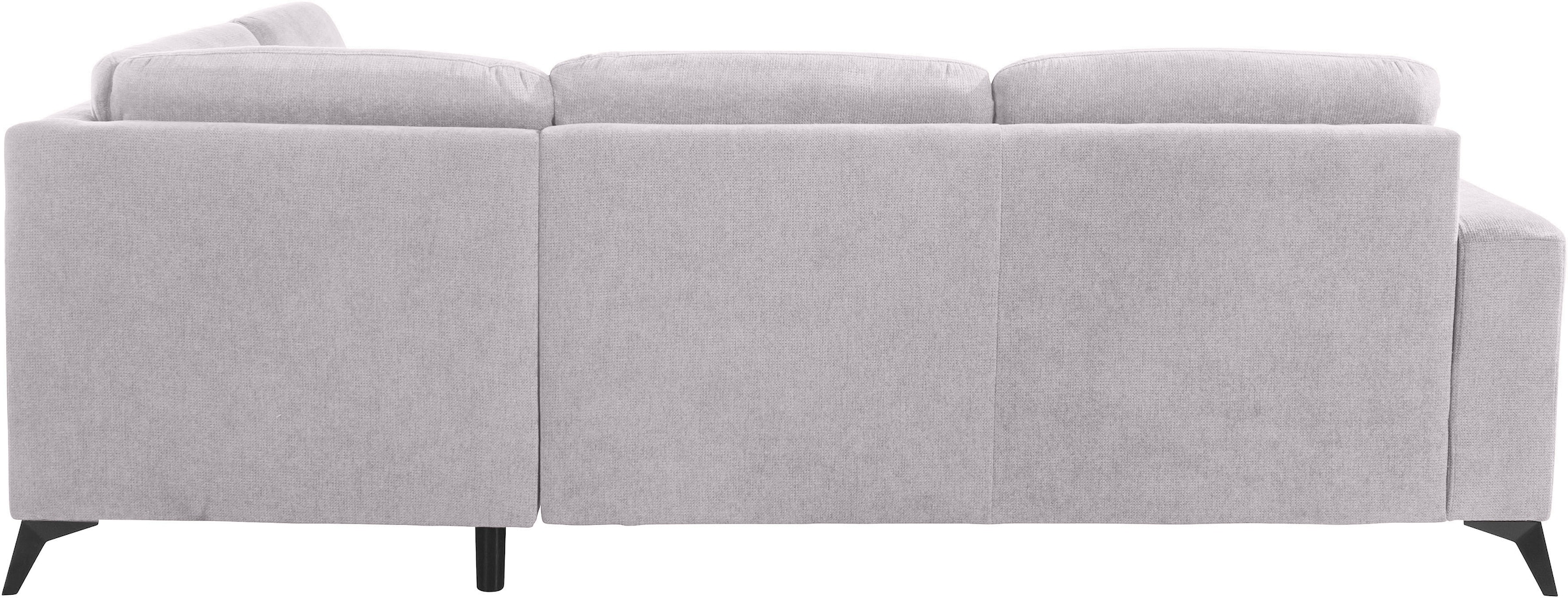 Places of Style Ecksofa »Lolland L-Form«, Wahlweise mit Bettfunktion und Stauraum, auch mit abwischbarem Bezug