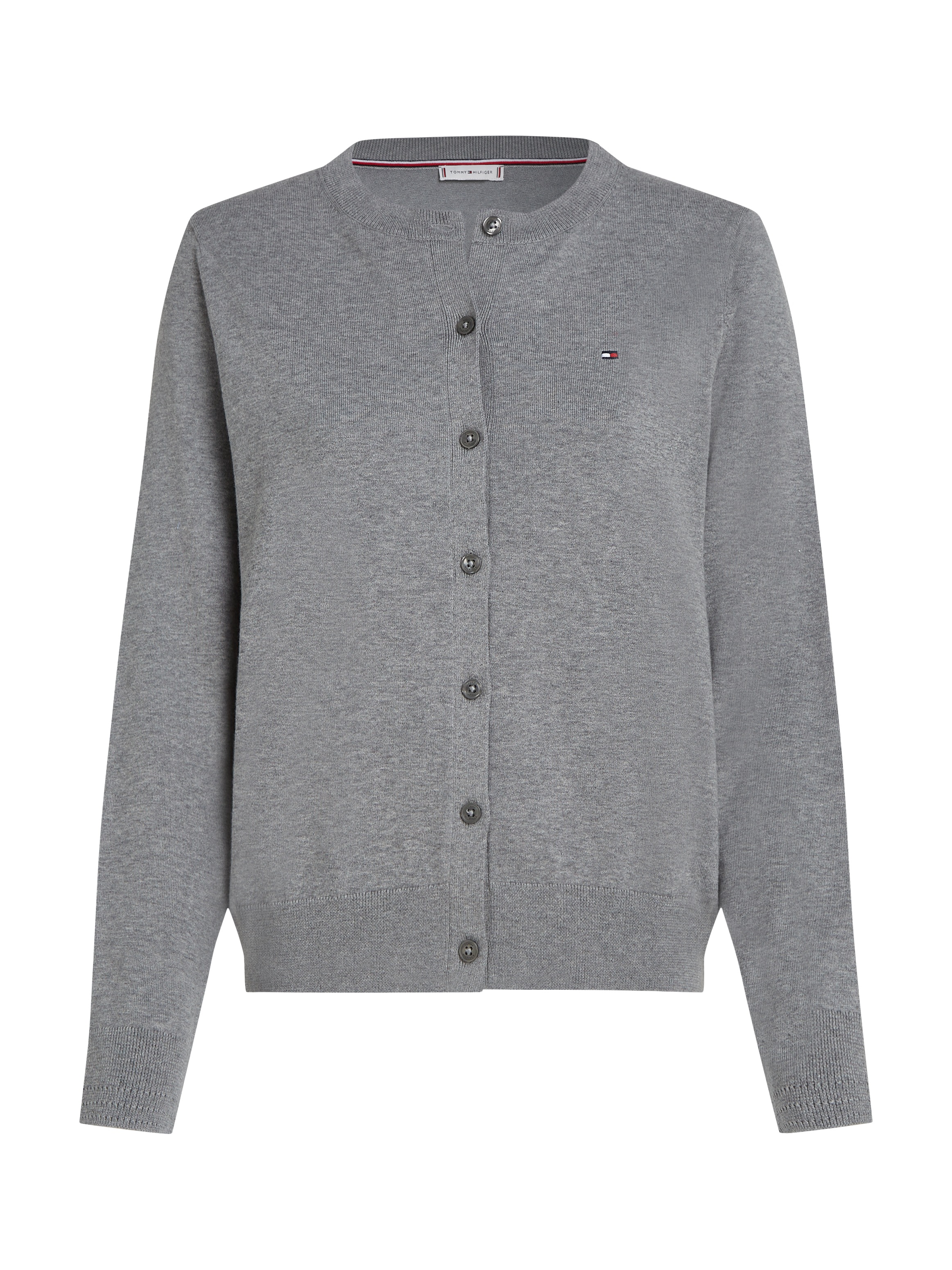 Tommy Hilfiger Cardigan »CO JERSEY STITCH CARDIGAN«, mit Logostickerei