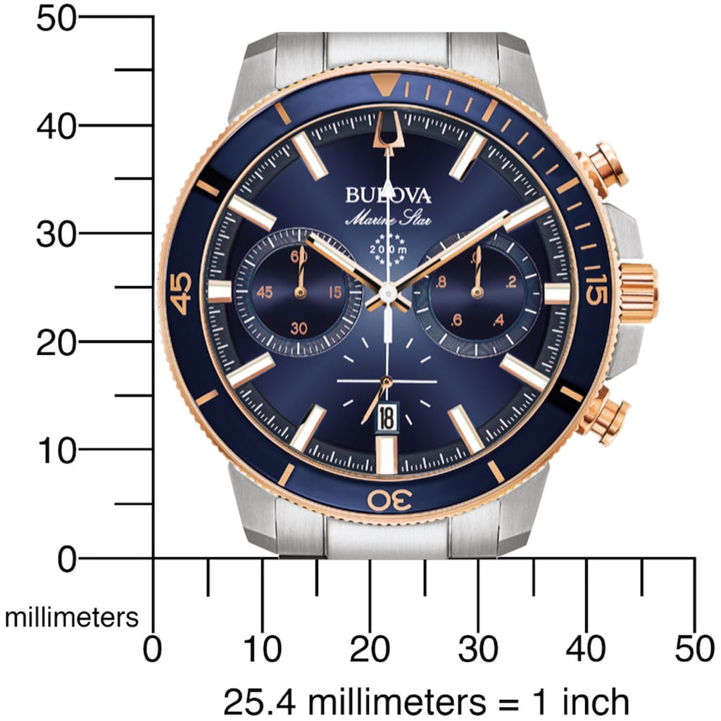 Bulova Chronograph »Marine Star, 98B301«, Armbanduhr, Quarzuhr, Herrenuhr
