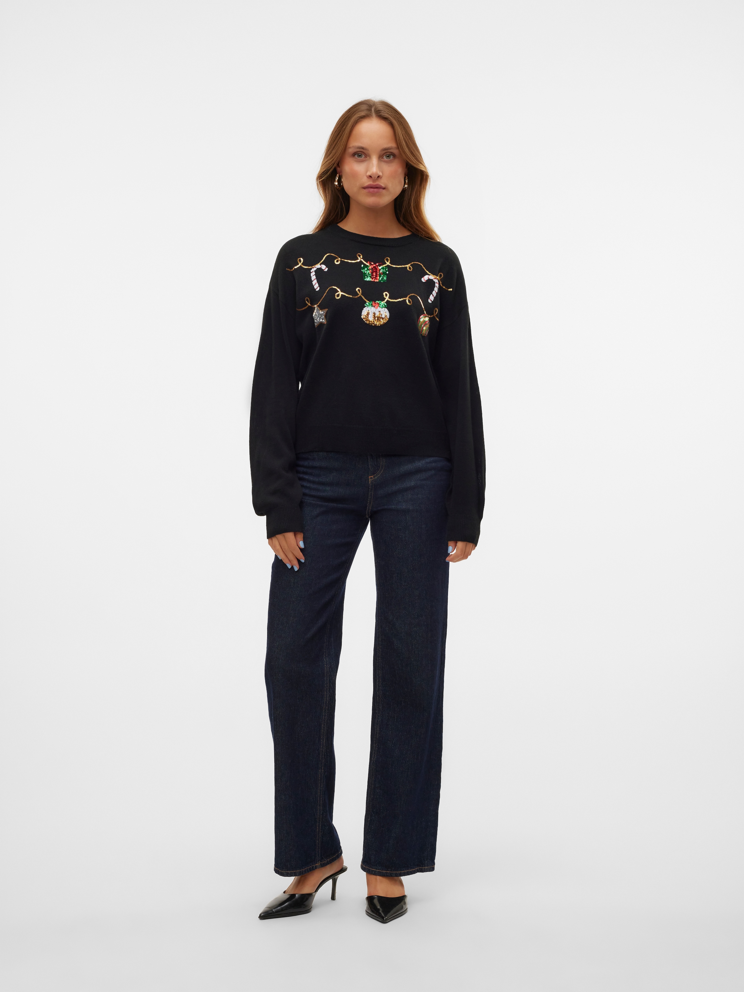 Vero Moda Weihnachtspullover »VMNEWGARLAND LS O-NECK PULL. XMAS«