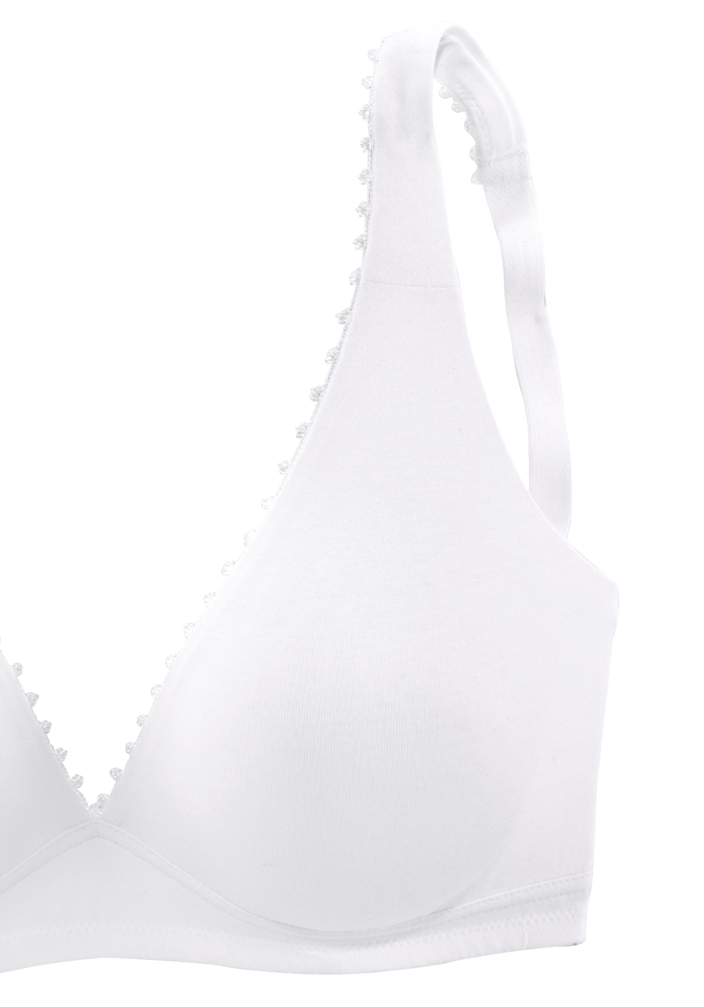 petite fleur Bralette-BH, ohne Bügel in High-Apex-Schnittform mit Zierborte, Basic Dessous