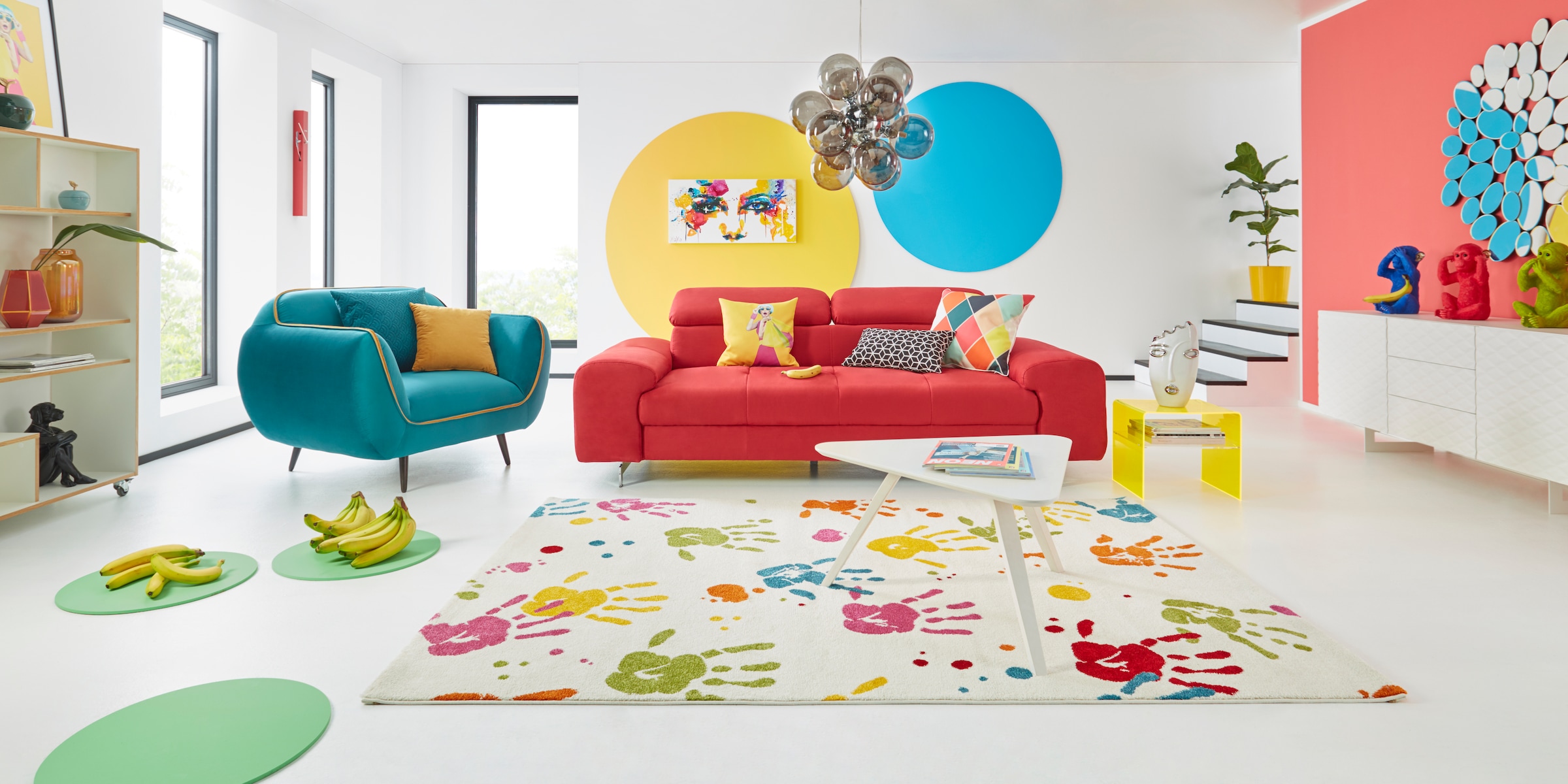 COTTA 3-Sitzer »Chef«, Big-Sofa mit Kopfteilverstellung, edle Metallkufen