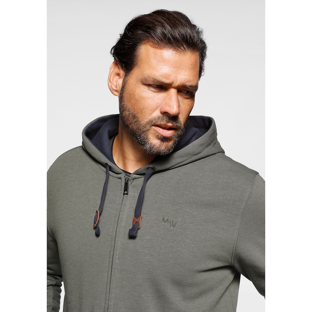 Man's World Kapuzensweatjacke, mit kontrastfarbigem Innenfutter