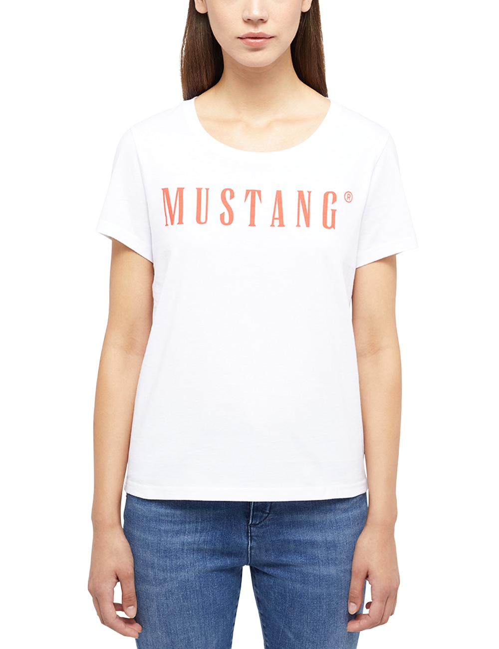 MUSTANG Rundhalsshirt »ALMA« mit Logo Print