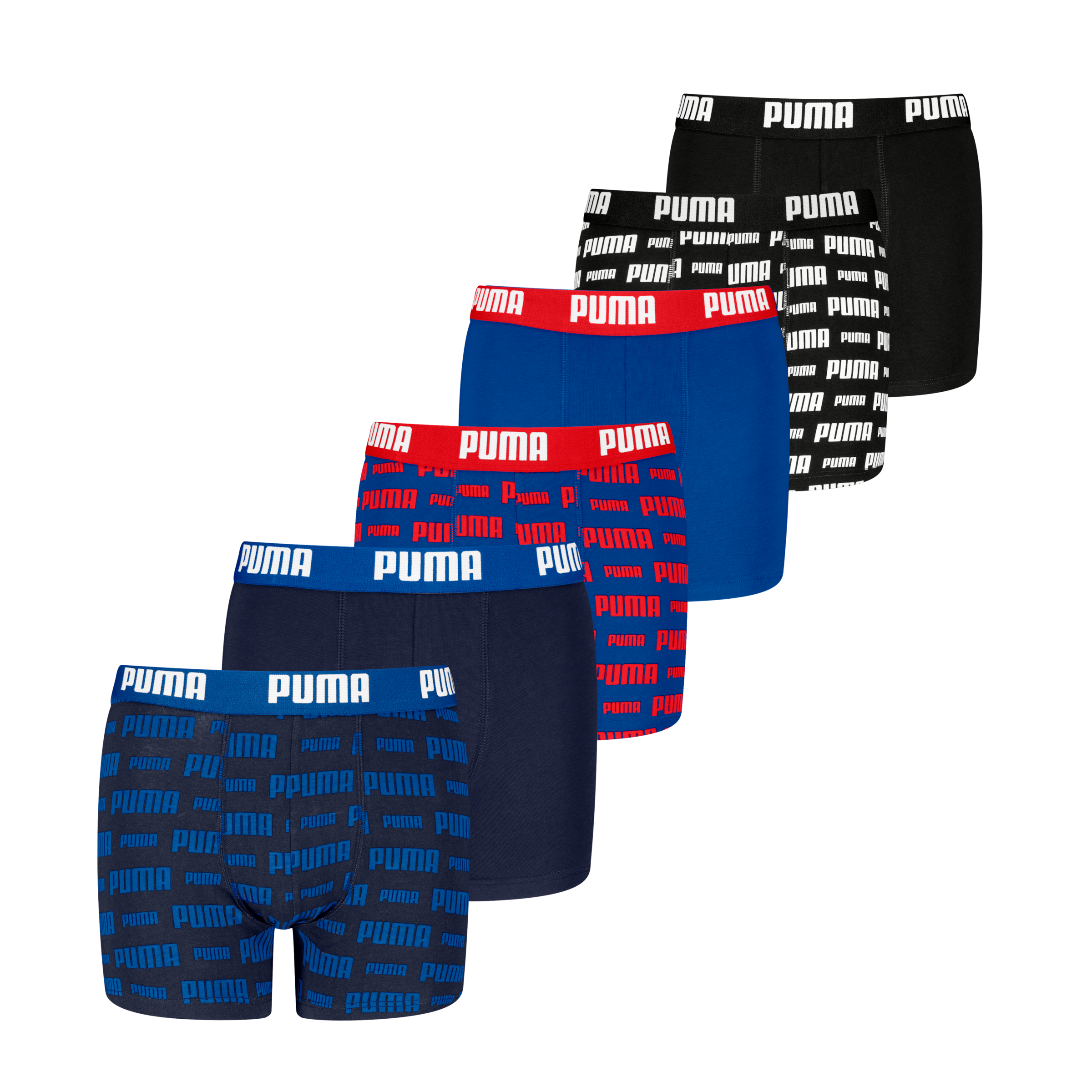 PUMA Boxershorts »PUMA BOYS EVERYDAY LOGO PRINT BOXERS 6P ECOM« 6er Pack, mit kontrastreichem Alloverprint