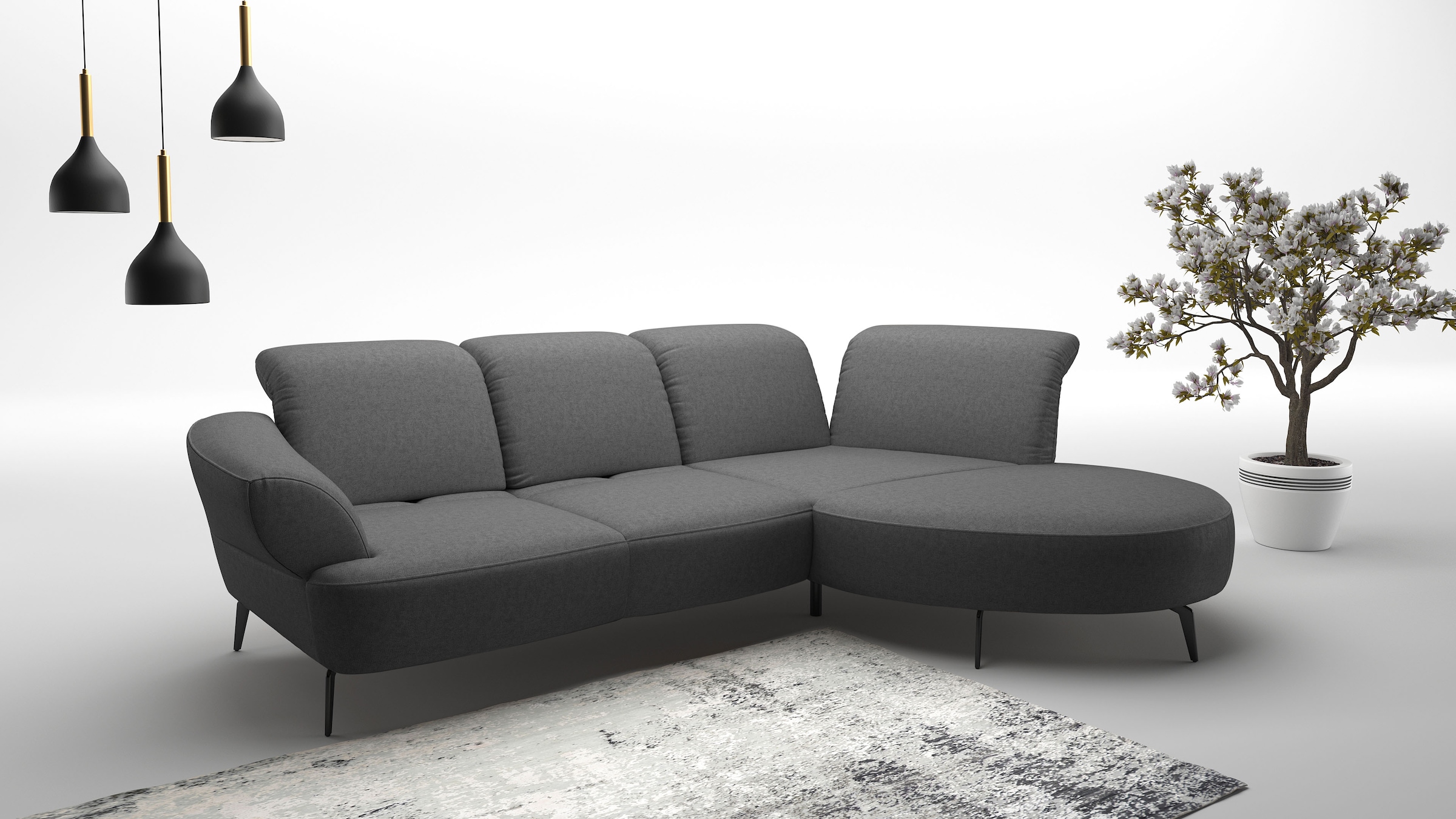 sit&more Ecksofa "Dance, L-Form, inkl. Sitztiefenverstellung" inkl. Click&Seat, optional mit Kopfteilverstellung
