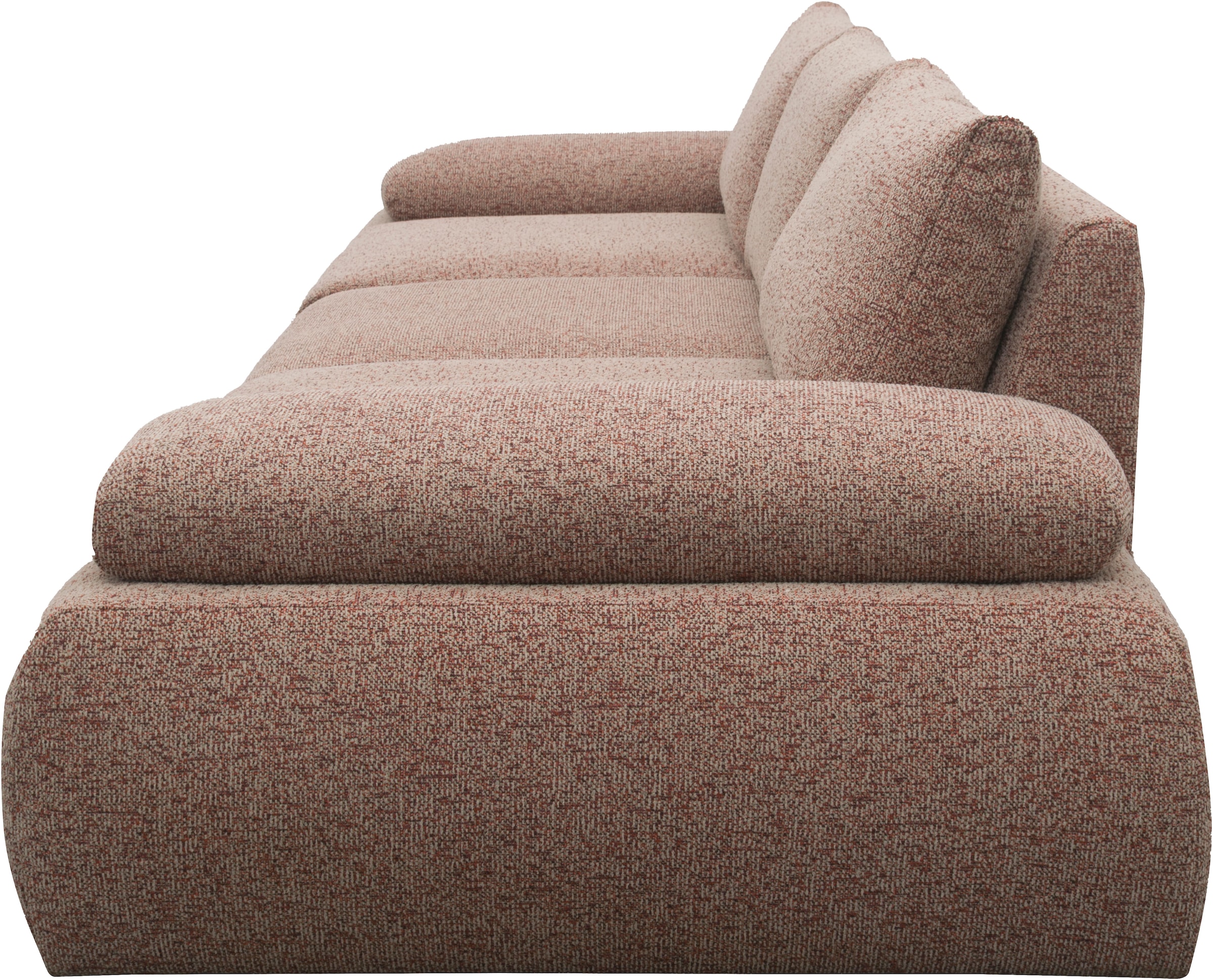 DOMO collection Big-Sofa »Évora Megasofa Breite 324 cm«, (3 St.), Federkern, inkl. Armlehnenverstellung, Struktur grob, rust