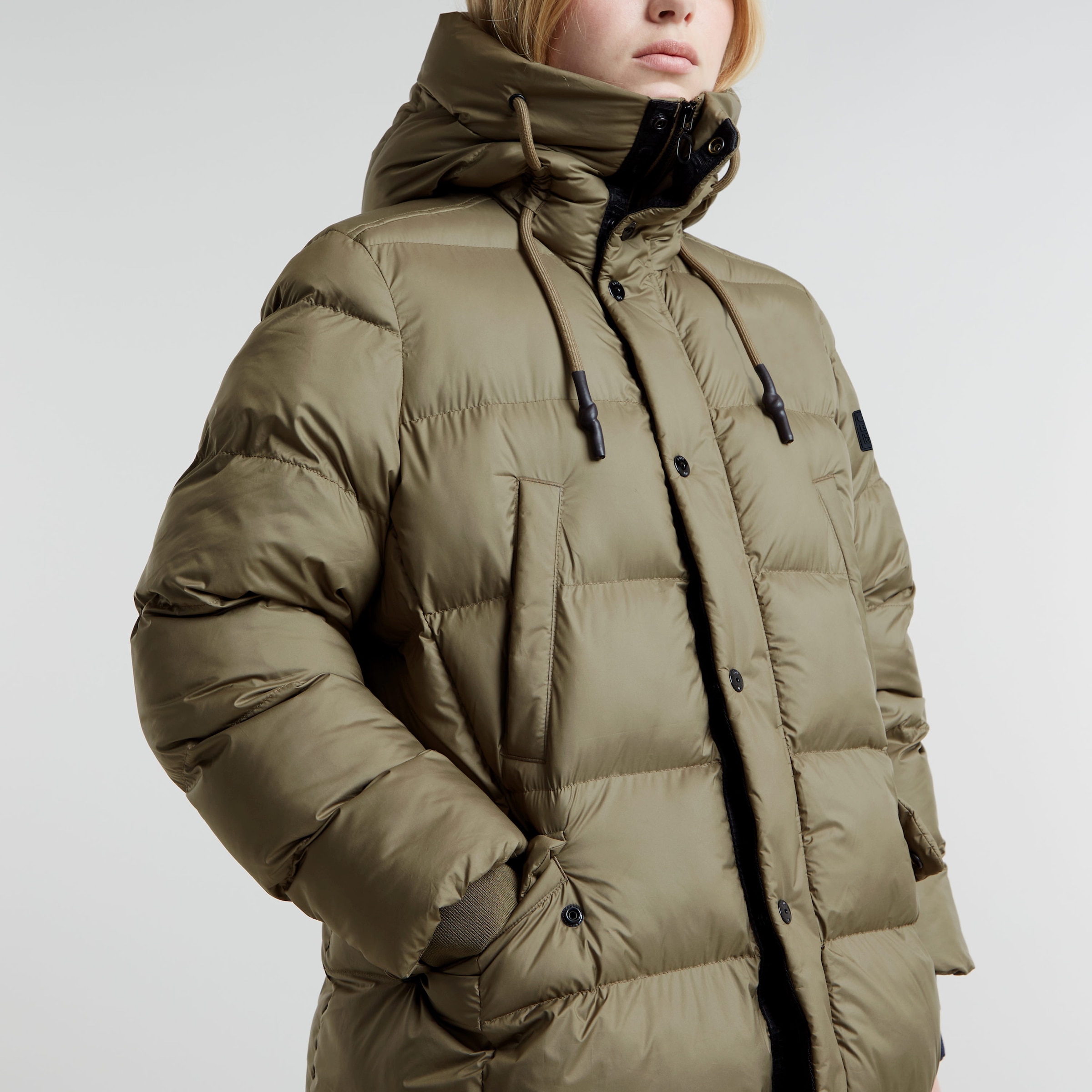G-STAR Steppjacke »Whistler Long Puffer«, mit Kapuze, mit zusätzlichem Kordelzug innen