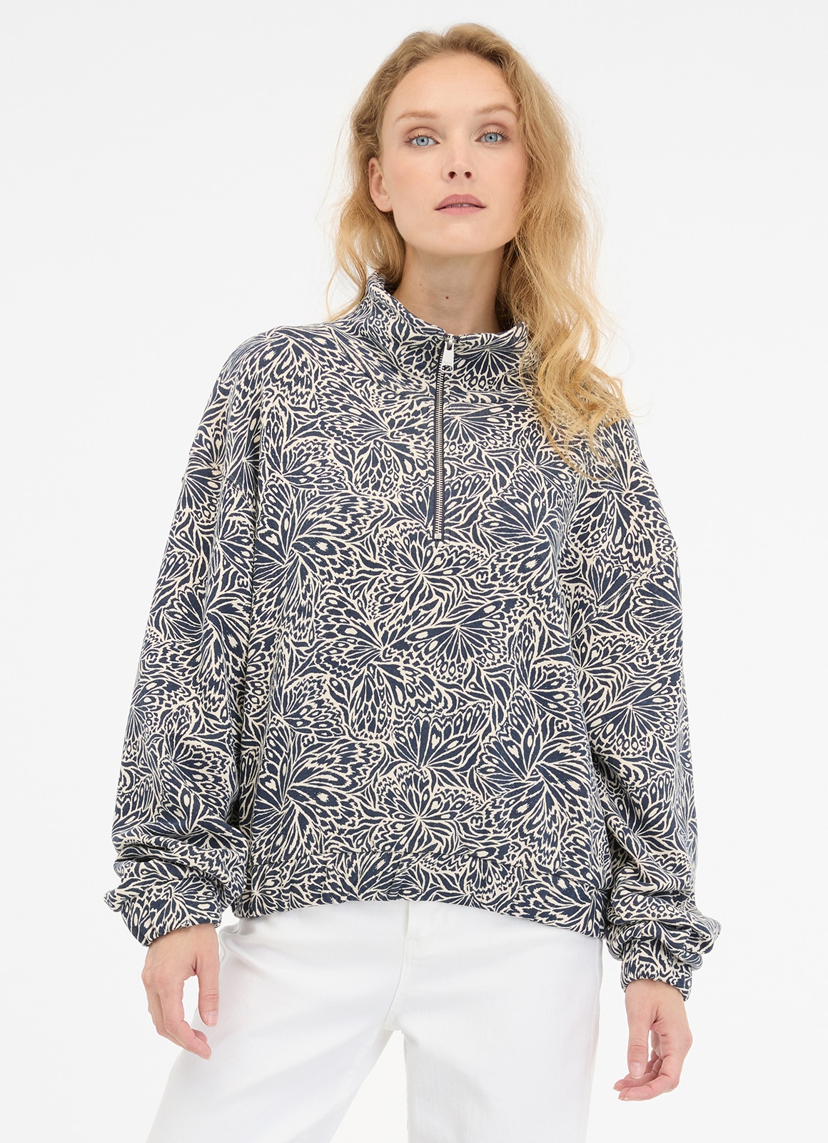 Ragwear Sweatshirt »IZZAR PRINT«, Stehkragen mit Reissverschluss im Troyer-Stil