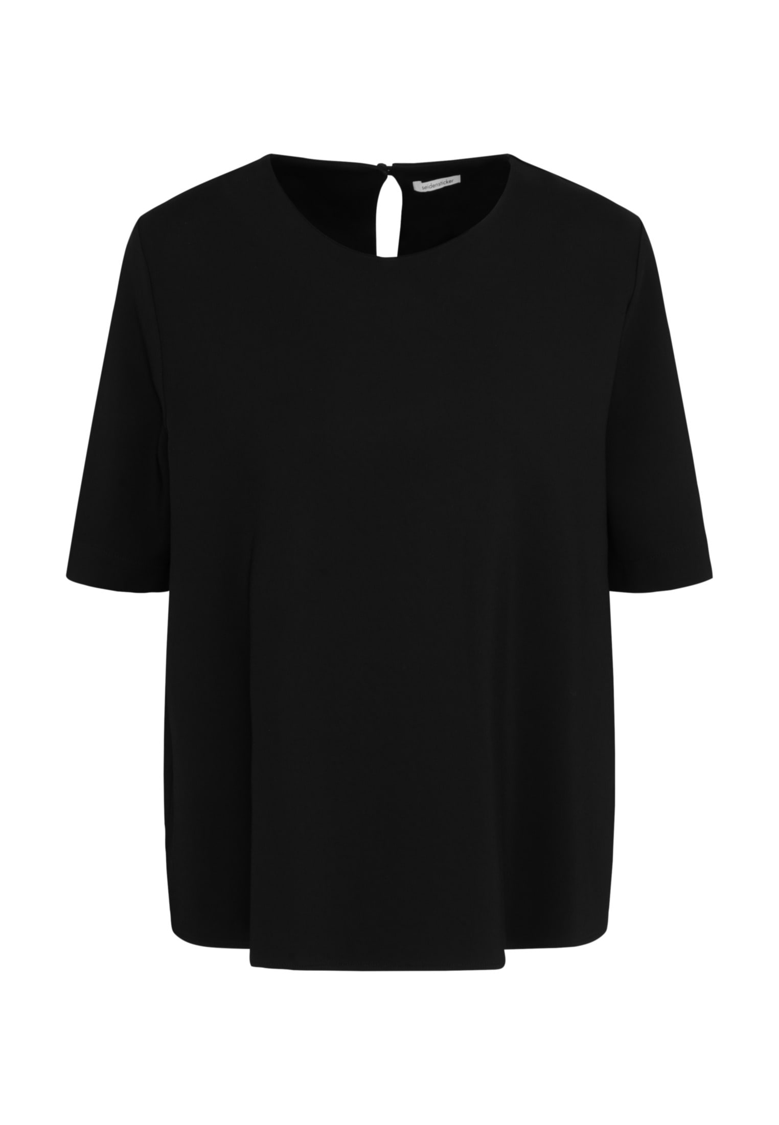 seidensticker Shirtbluse »Schwarze Rose«, Kurzarm Rundhals Uni